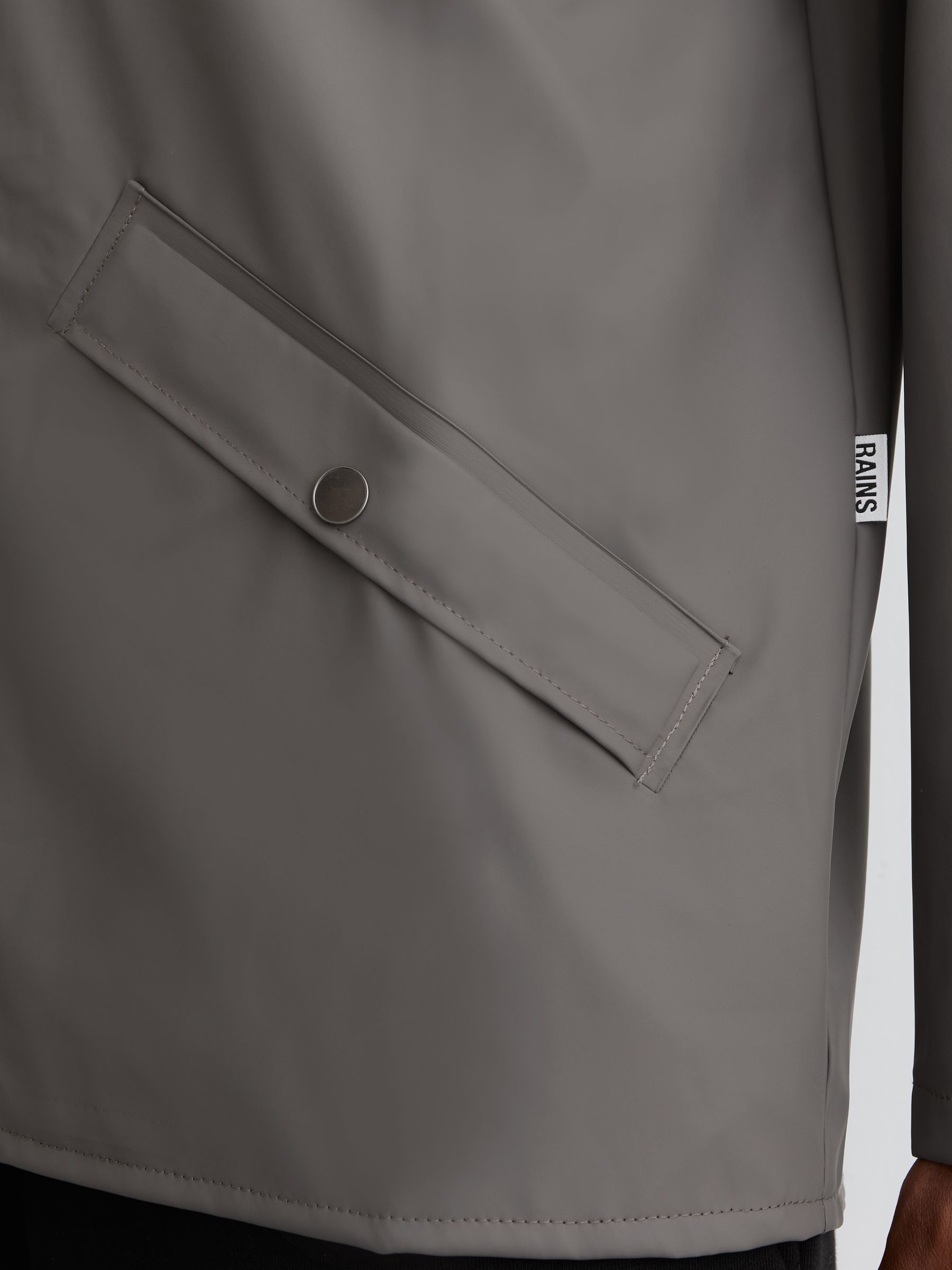Rains Waterproof Hooded Rain Jacket in Grey - Image 3 of 5