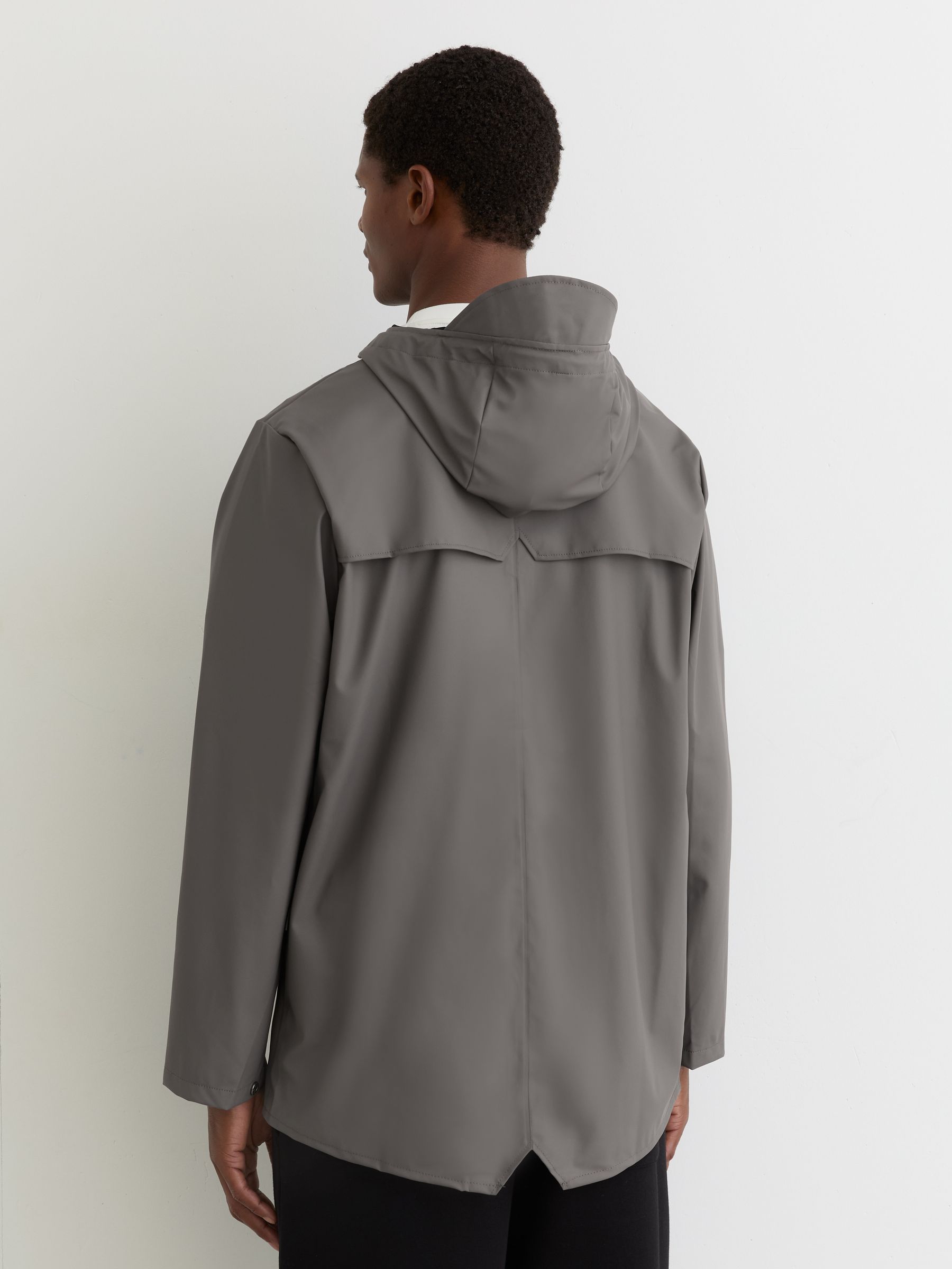 Rains Waterproof Hooded Rain Jacket in Grey - Image 4 of 5