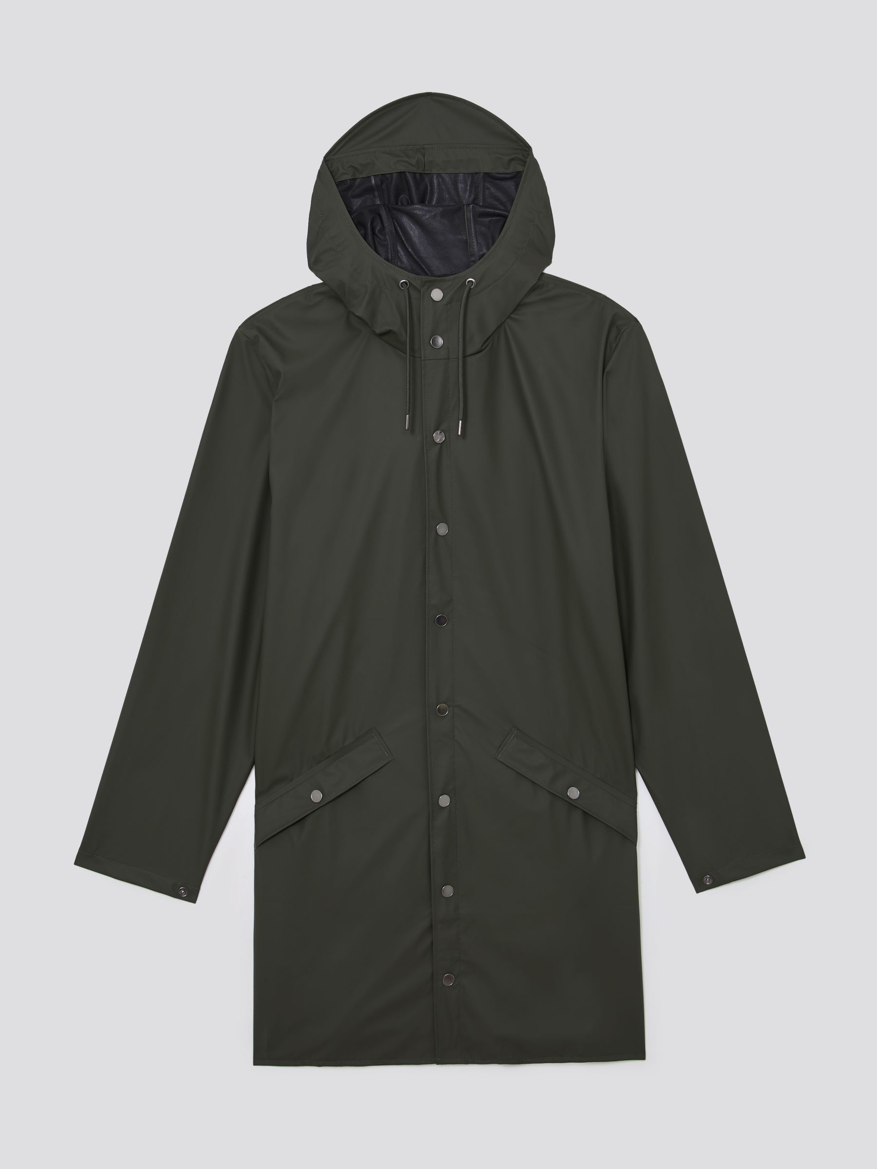 Rains Waterproof Long Jacket in Green - Image 2 of 5
