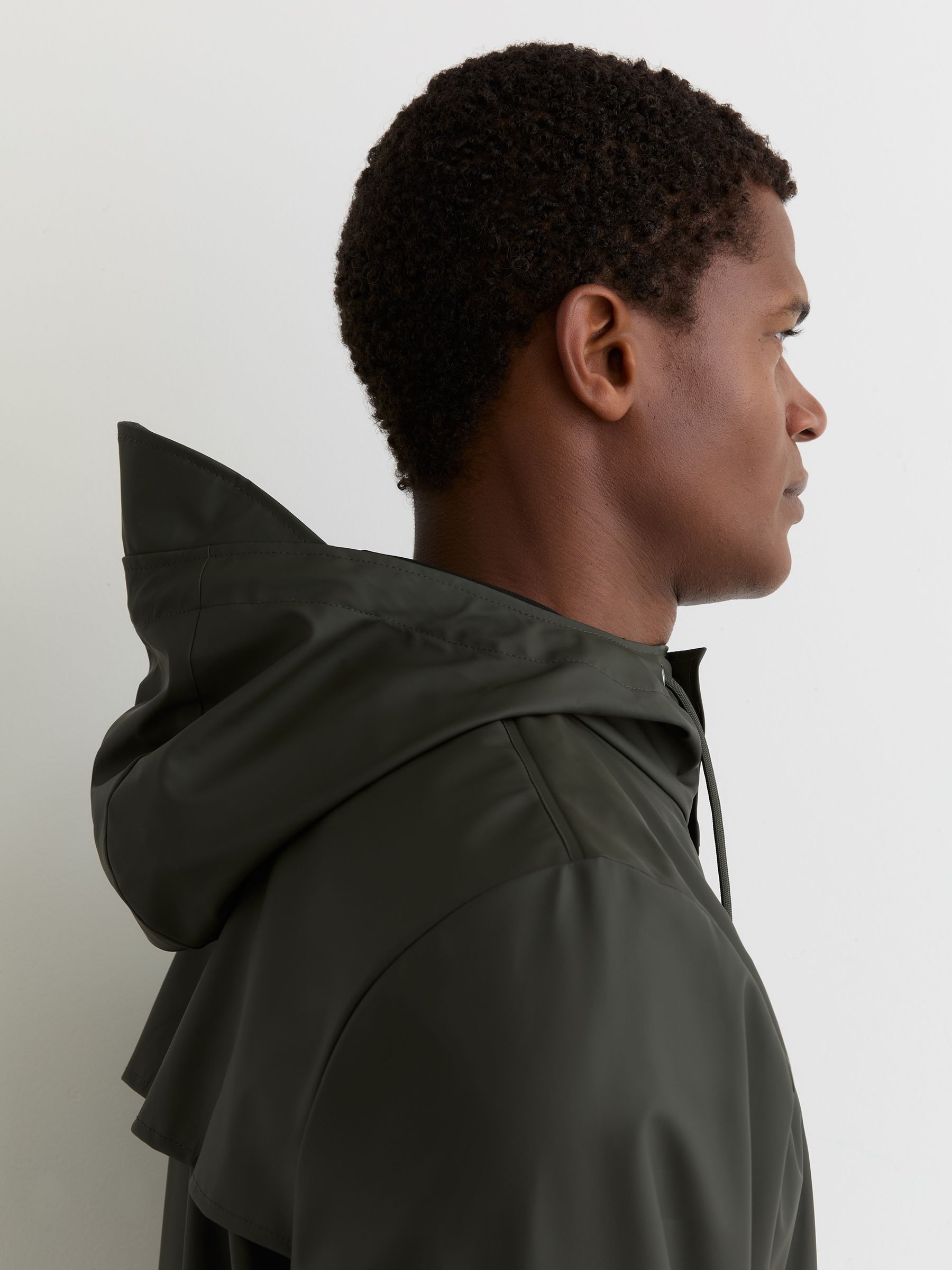 Rains Waterproof Long Jacket in Green - Image 3 of 5