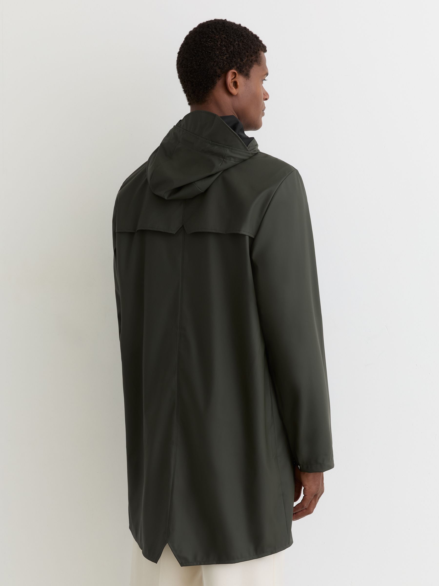 Rains Waterproof Long Jacket in Green - Image 4 of 5
