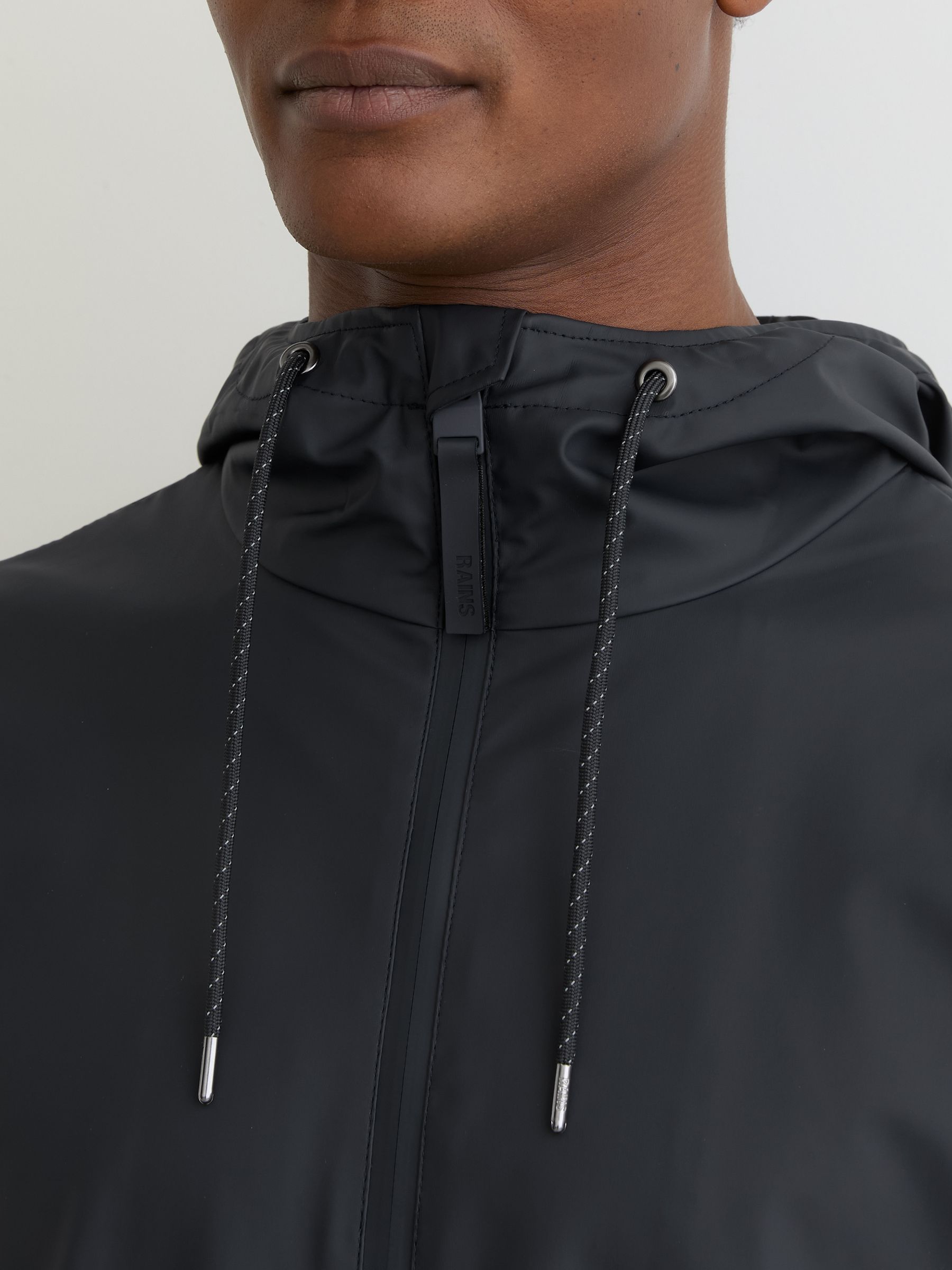 Rains Waterproof Hooded Raincoat in Navy - Image 3 of 5