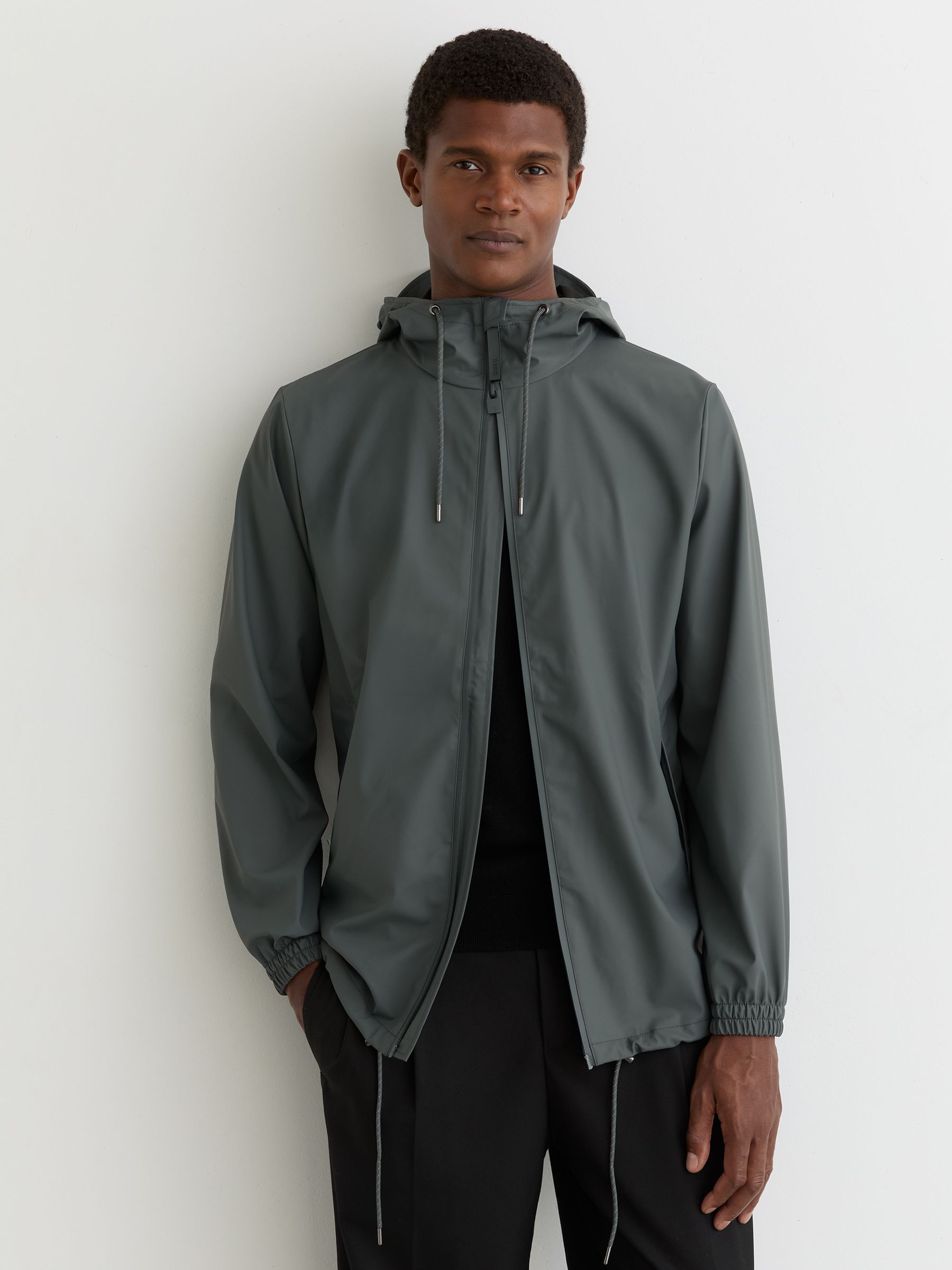 Rains Waterproof Hooded Raincoat in Lagoon - Image 1 of 5
