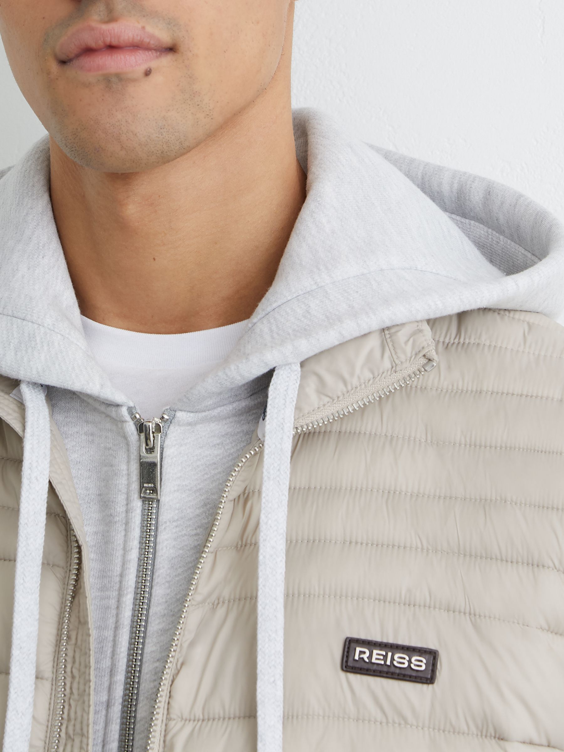 Quilted Zip-Through Gilet in Light Stone - image 4