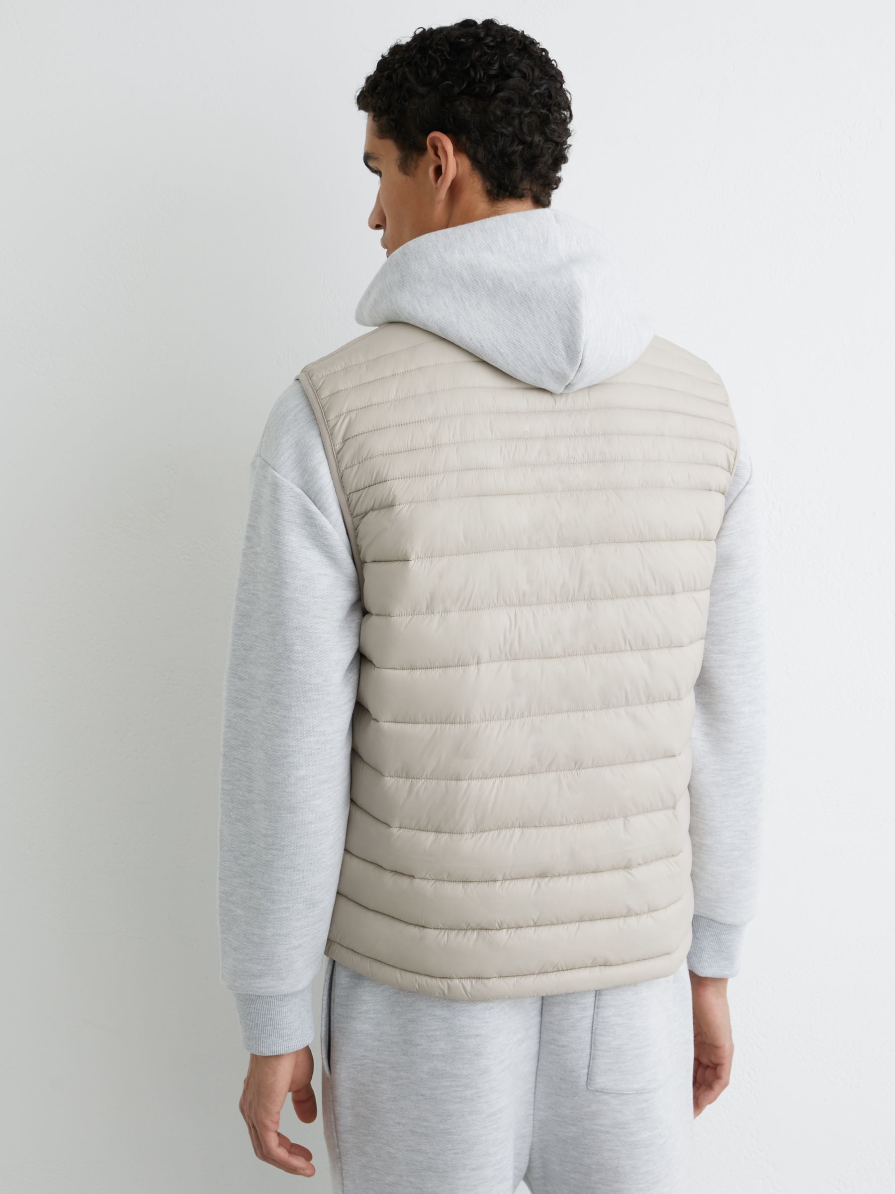 Quilted Zip-Through Gilet in Light Stone - Image 5 of 6
