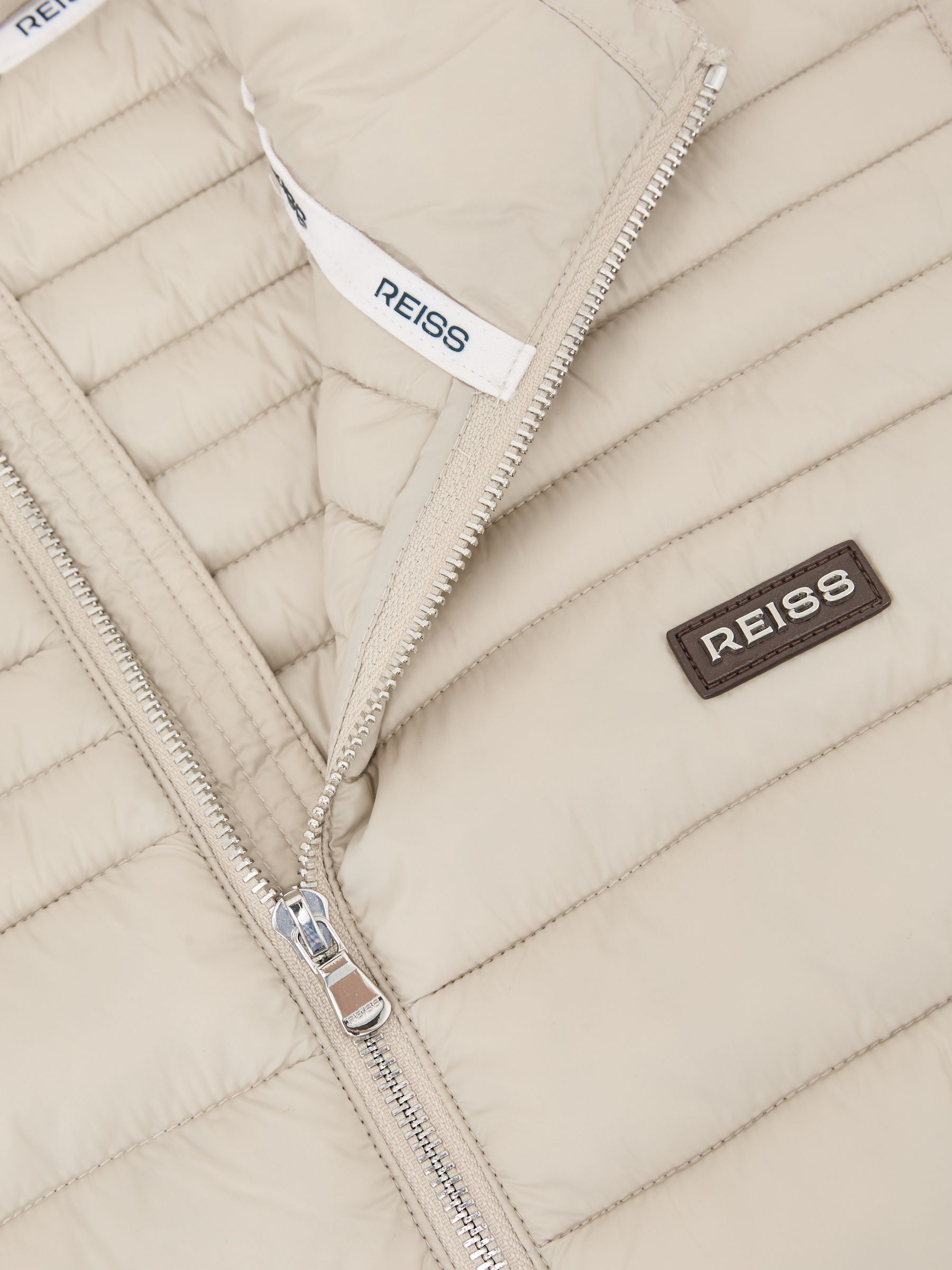 Quilted Zip-Through Gilet in Light Stone - Image 6 of 6