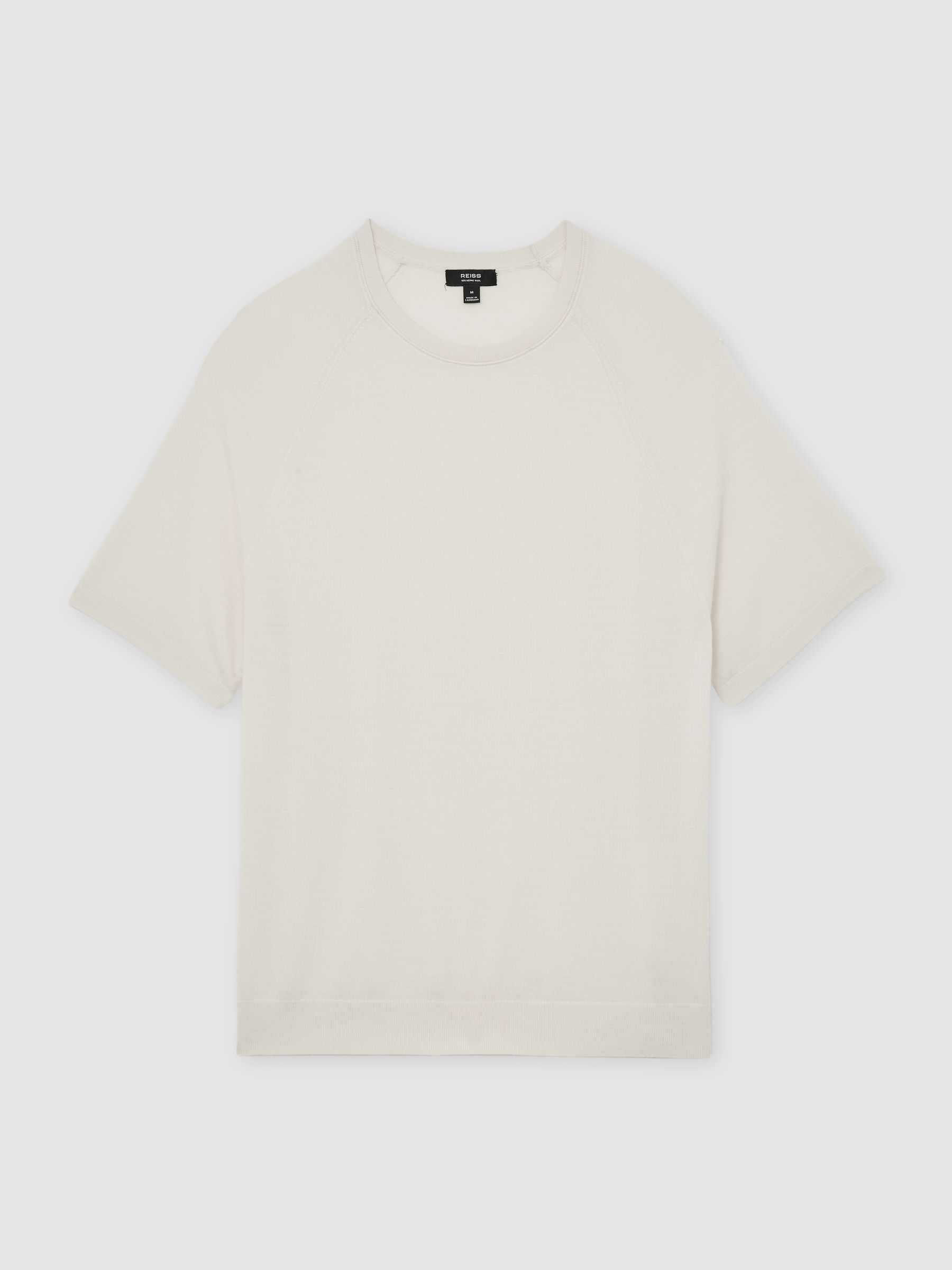 Merino Wool Raglan-Sleeve T-Shirt in Snow White - Image 2 of 6