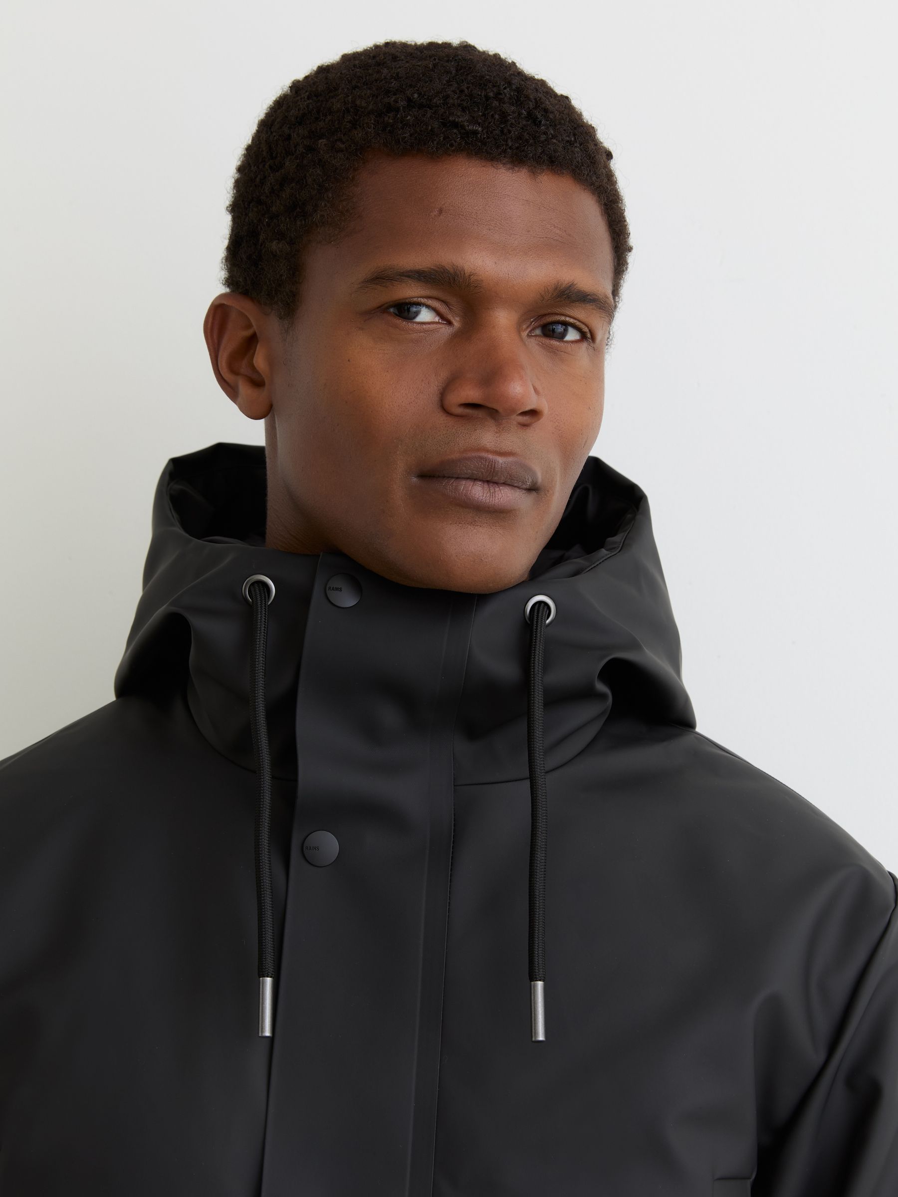 Long Hooded Parka Coat in Black - image 4