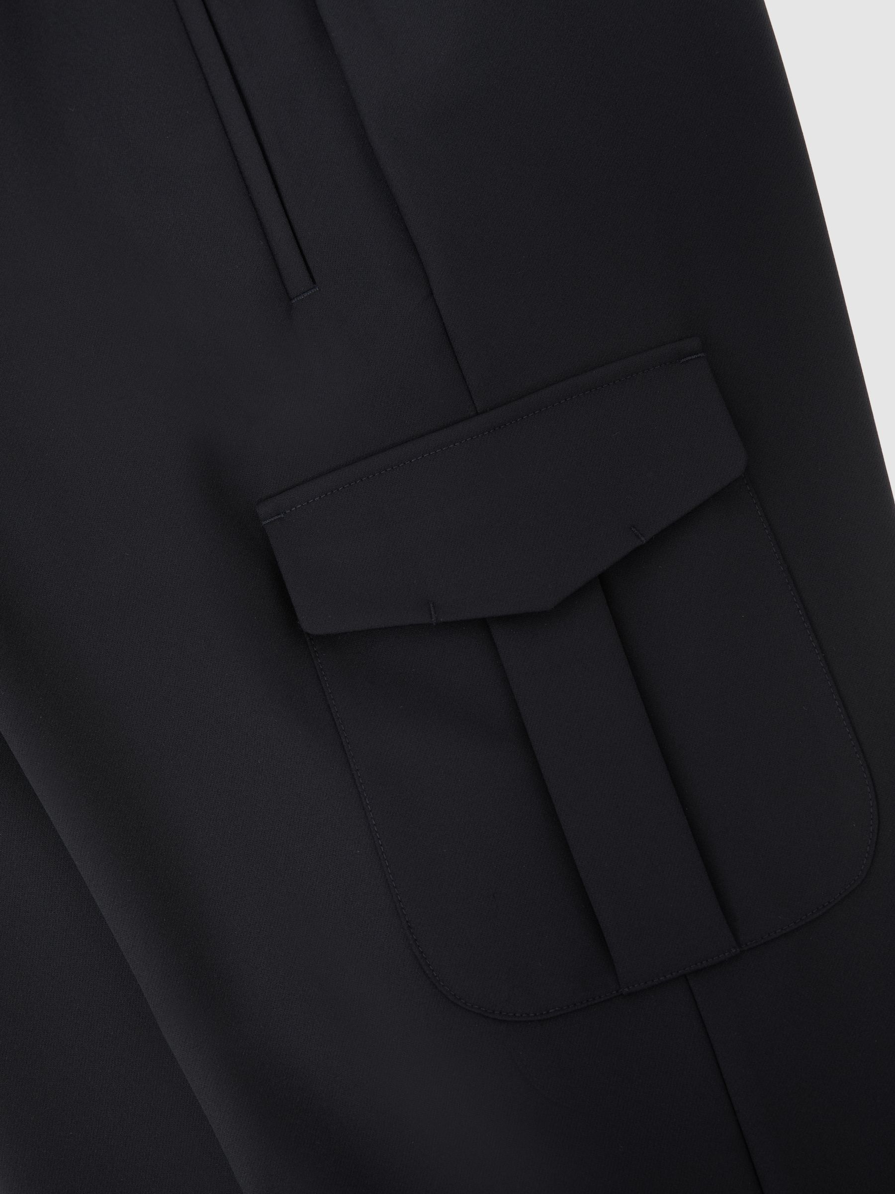 Technical Drawstring Tapered Trousers in Navy - image 3