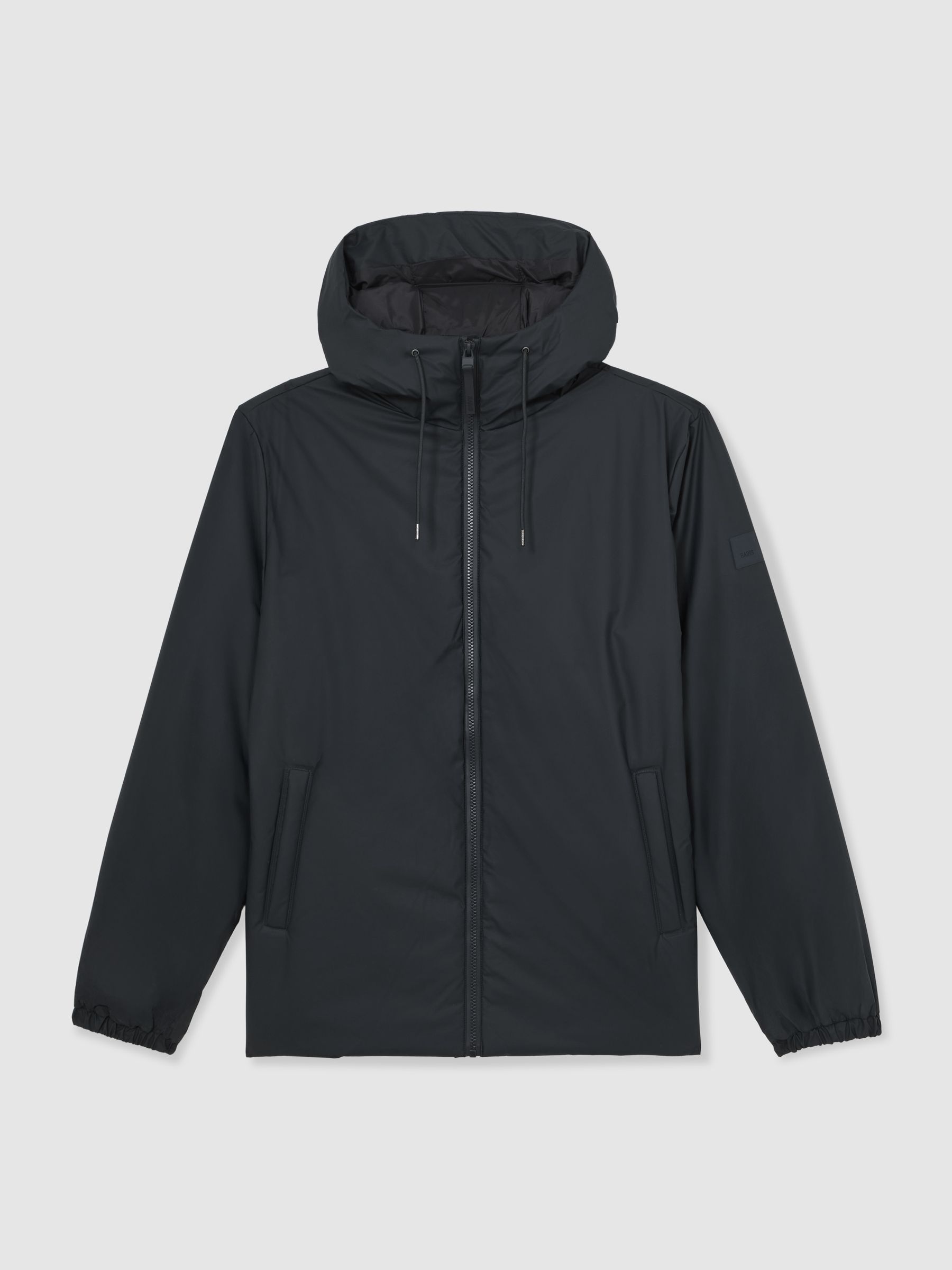 Rains Short Insulated Waterproof Jacket in Navy - Image 2 of 5