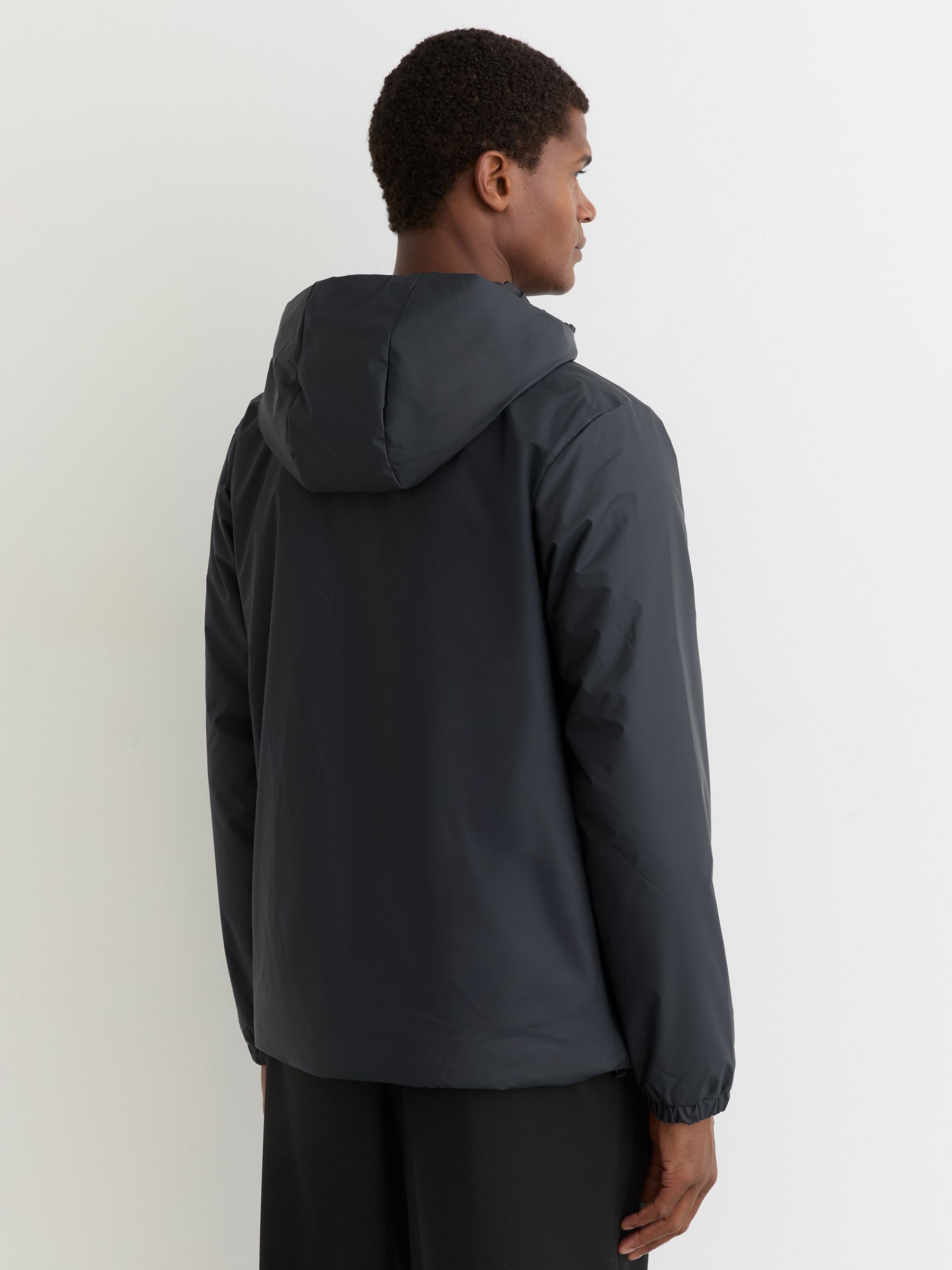 Rains Short Insulated Waterproof Jacket in Navy - Image 4 of 5
