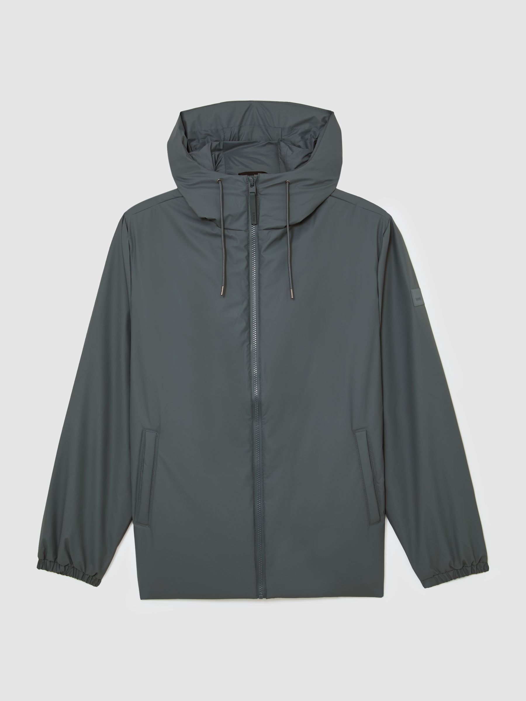 Rains Short Insulated Waterproof Jacket in Lagoon - Image 2 of 5