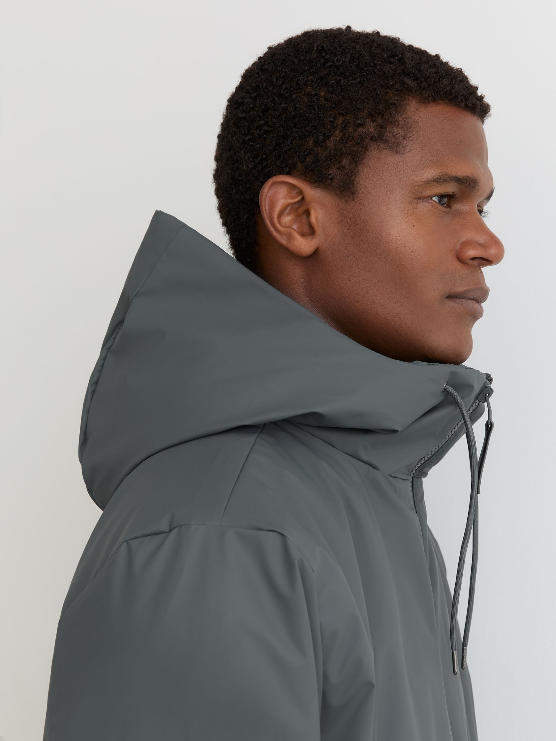 Rains Short Insulated Waterproof Jacket in Lagoon - Image 3 of 5