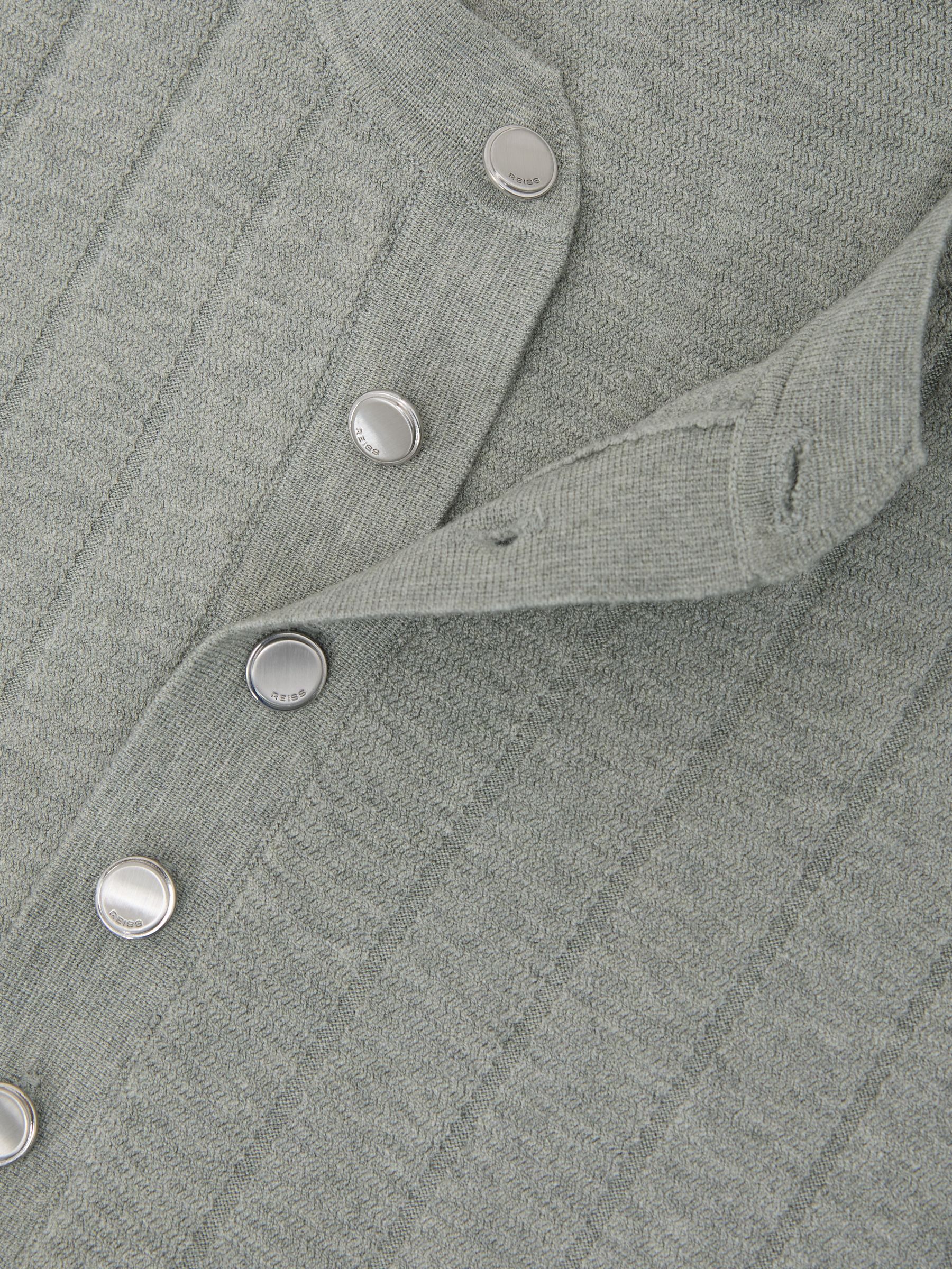 Wide-Rib Knit Henley Jumper in Sage Green - image 4