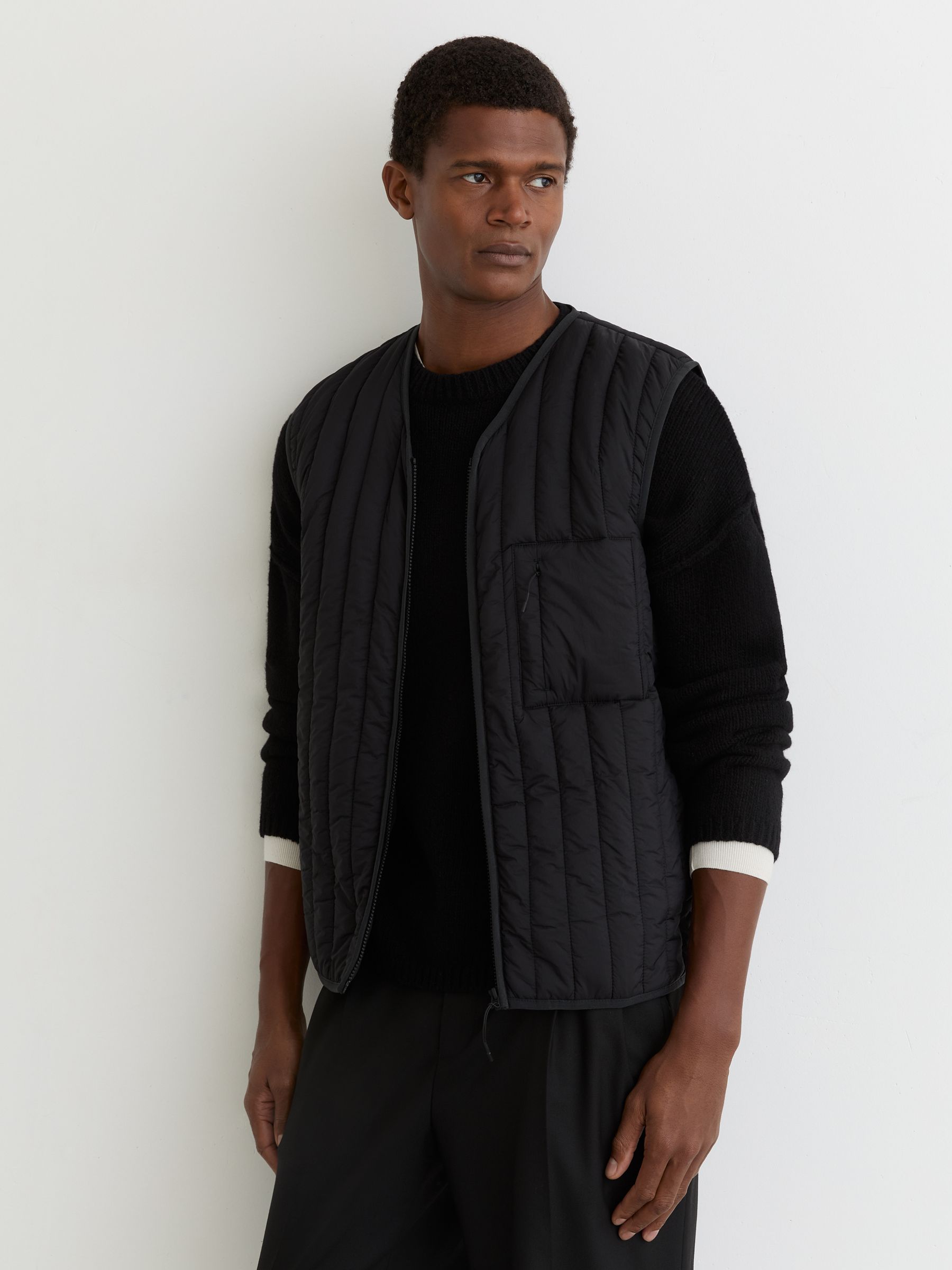 Rains Quilted Liner Vest in Navy - Image 1 of 5