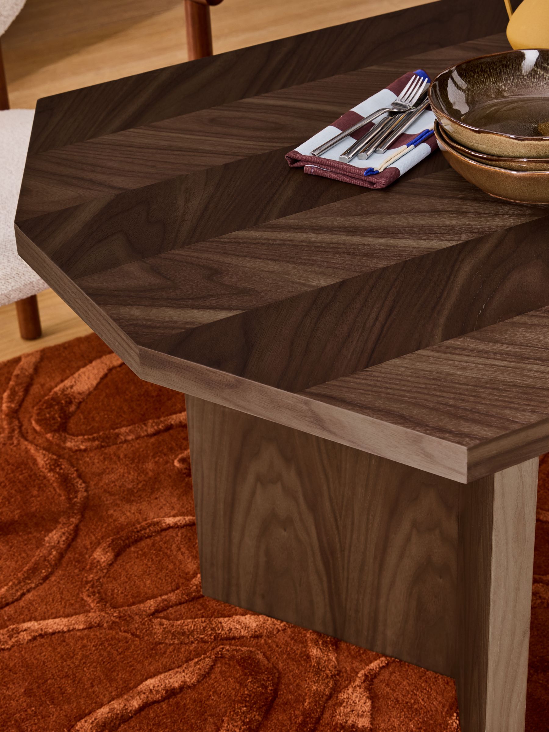 Brennan 6 to 8 Seater Dining Table in Walnut - Image 4 of 8