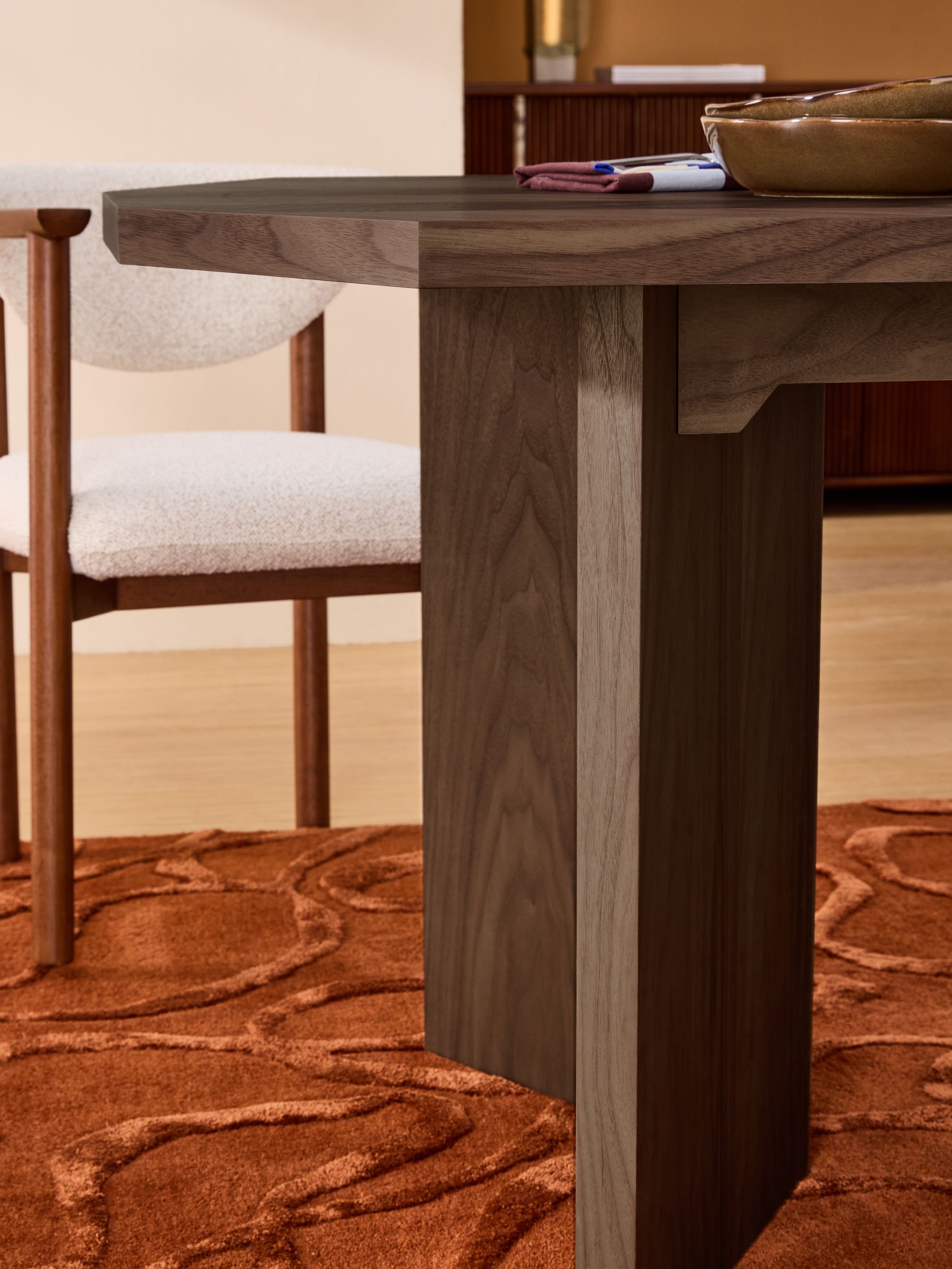 Brennan 6 to 8 Seater Dining Table in Walnut - Image 6 of 8