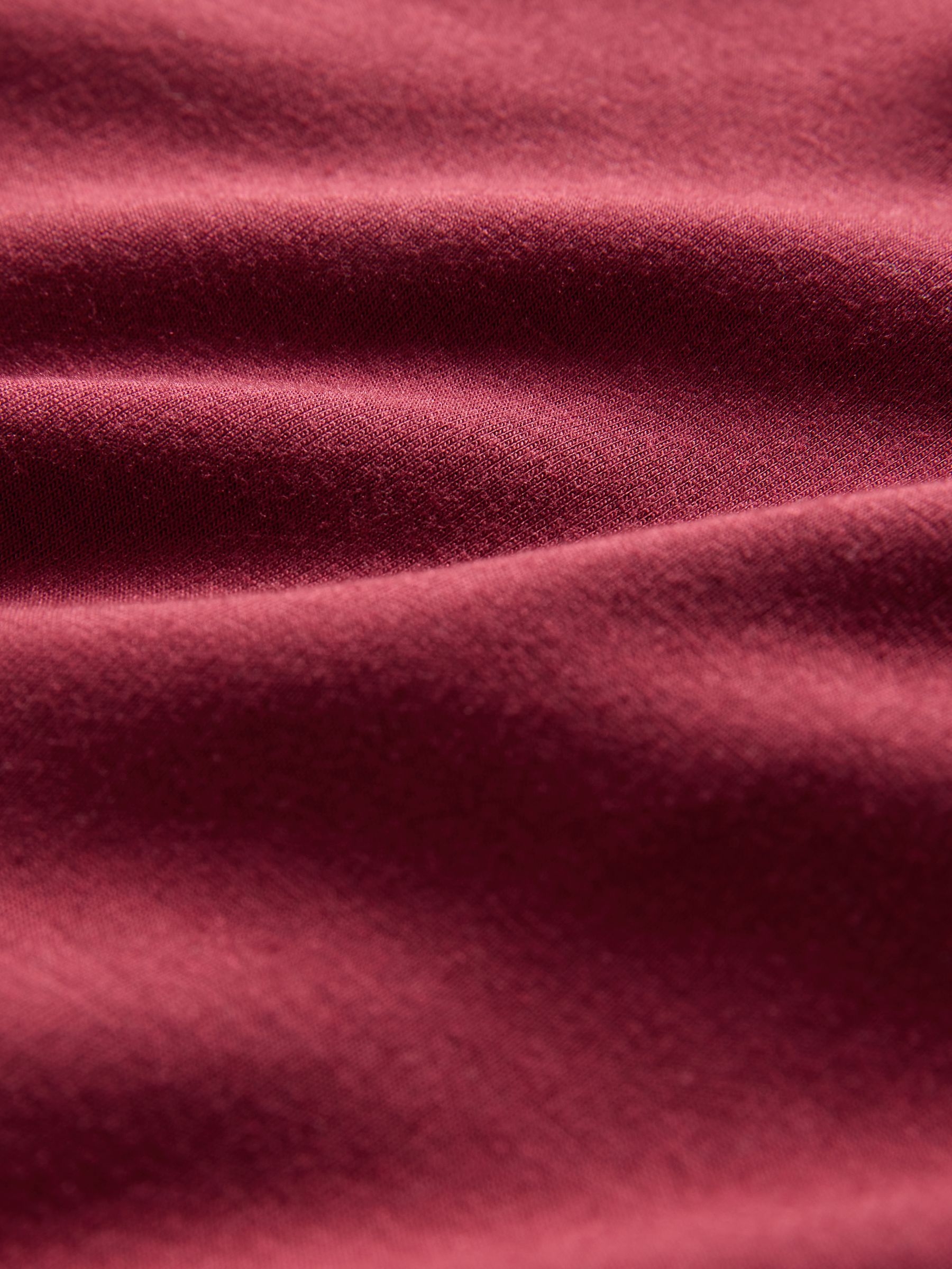 Burgundy Red Quarter Zip Modal Jersey Top and Wide Leg Joggers Set - Image 5 of 5