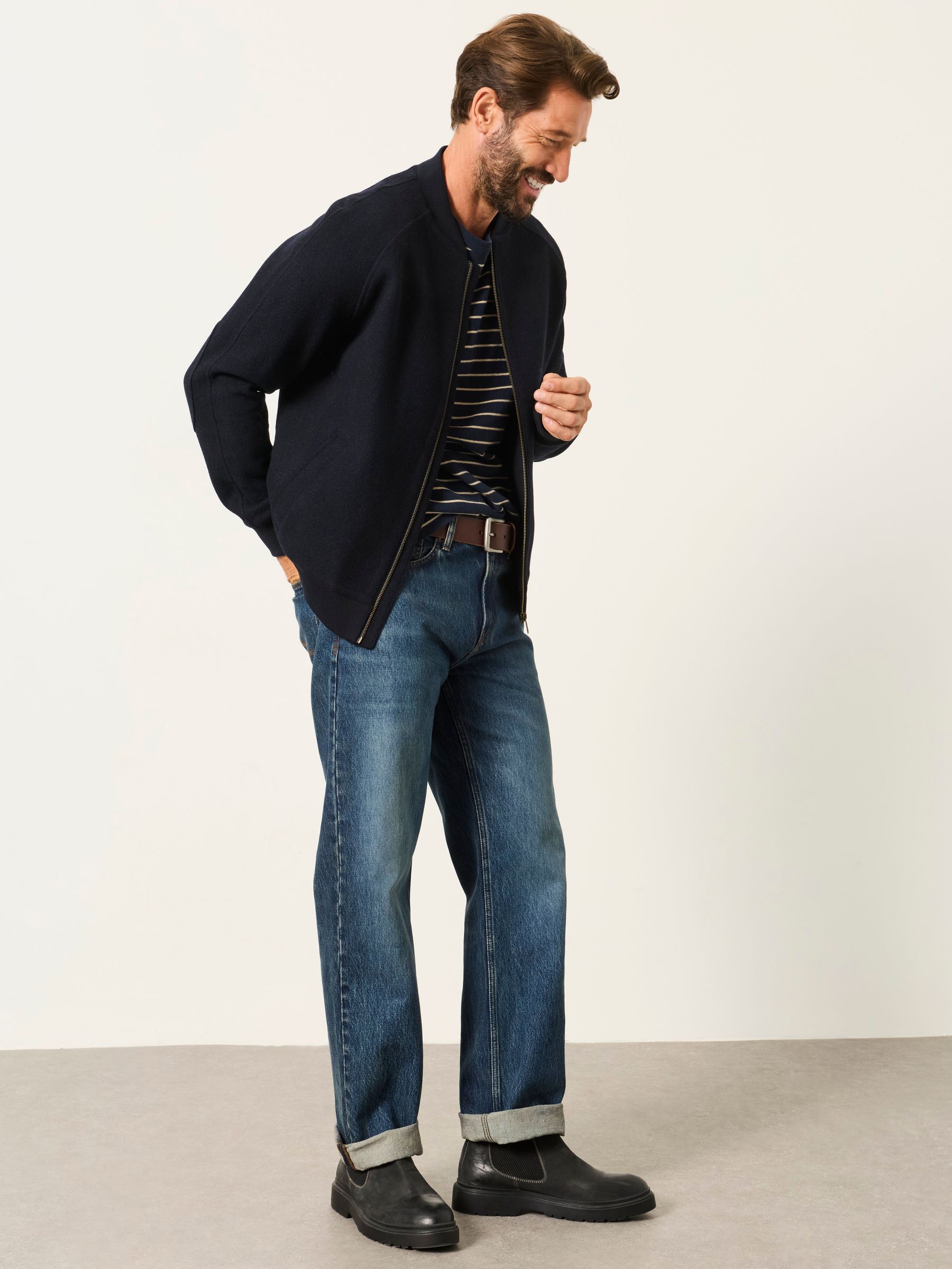 Indigo Blue Relaxed Straight Fit Jeans - Image 3 of 7