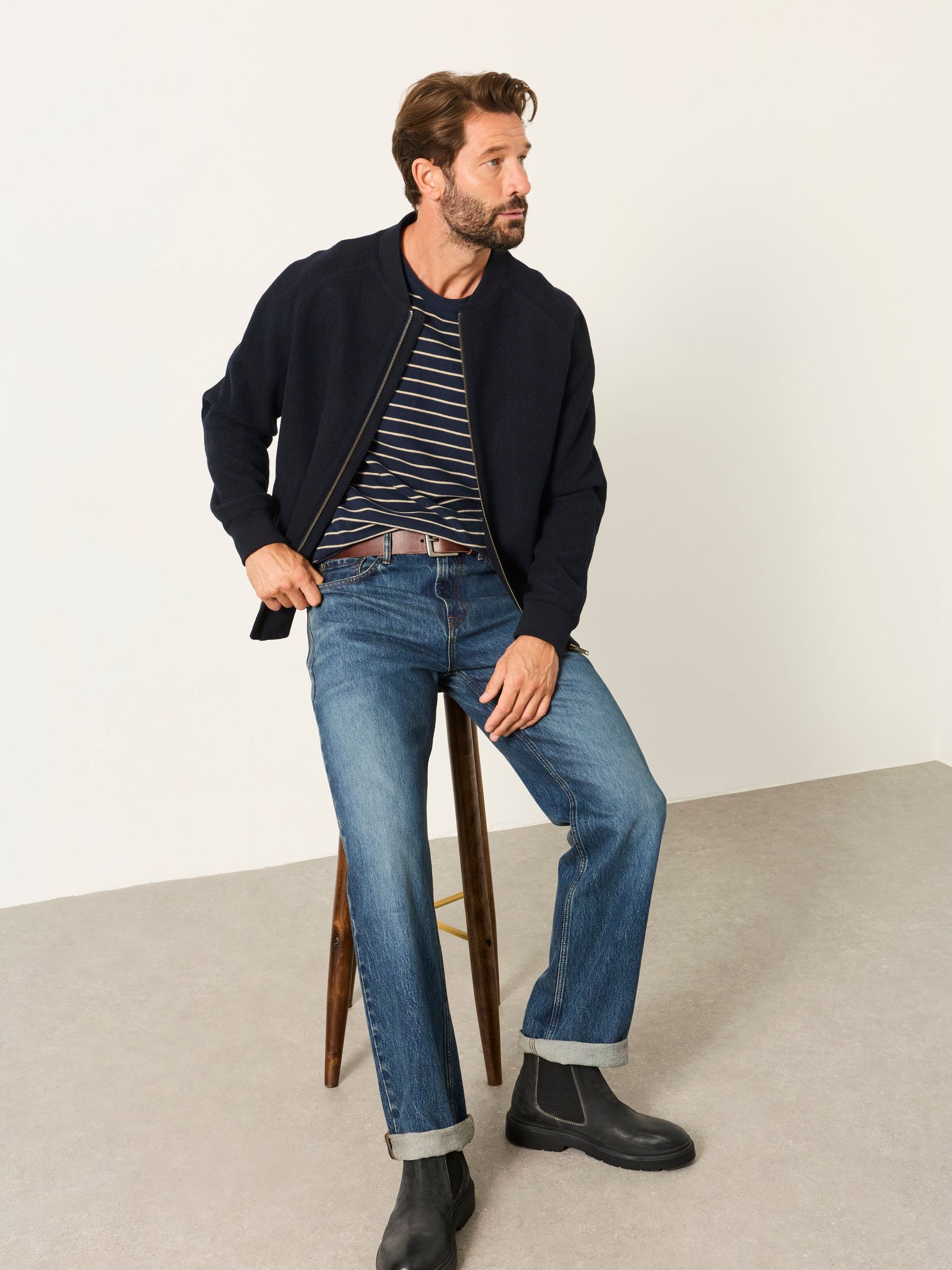 Indigo Blue Relaxed Straight Fit Jeans - Image 4 of 7