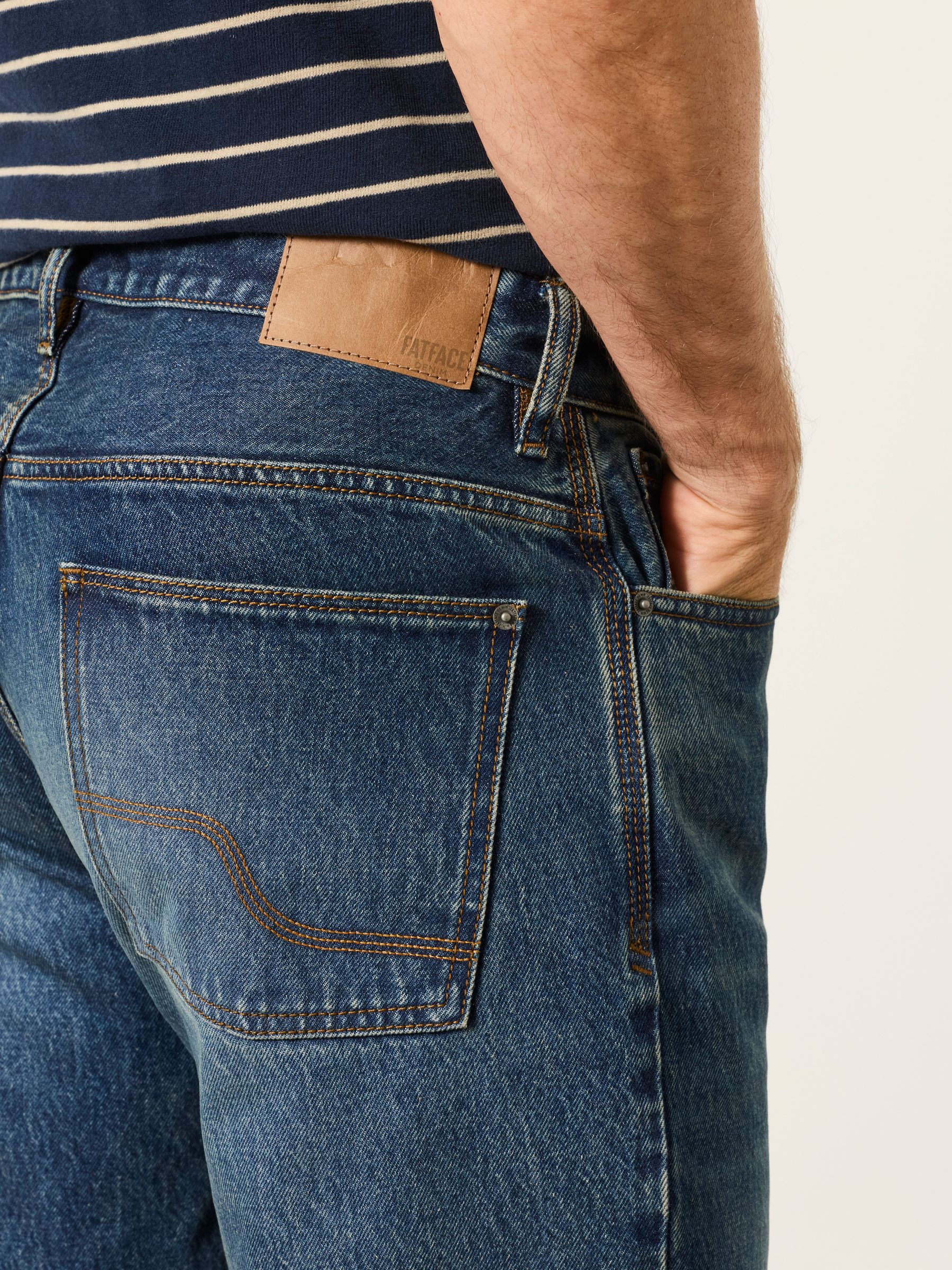 Indigo Blue Relaxed Straight Fit Jeans - Image 5 of 7