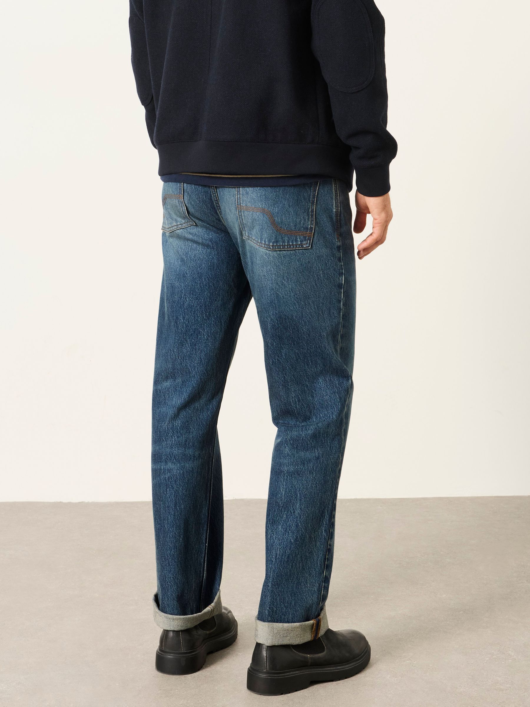 Indigo Blue Relaxed Straight Fit Jeans - Image 6 of 7