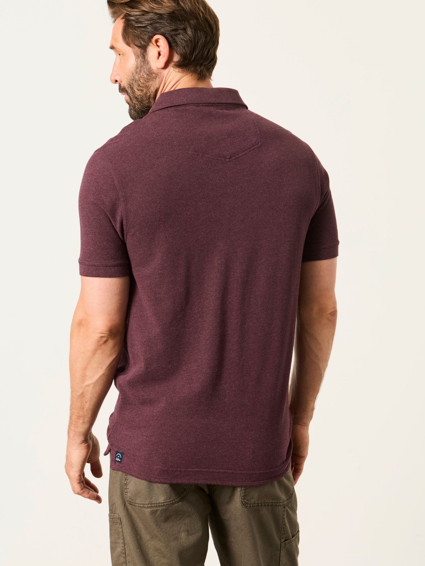 Short Sleeve Pique Polo Shirt in Dusky Purple - Image 2 of 5 Short Sleeve Pique Polo Shirt in Dusky Purple - Image 2 of 5