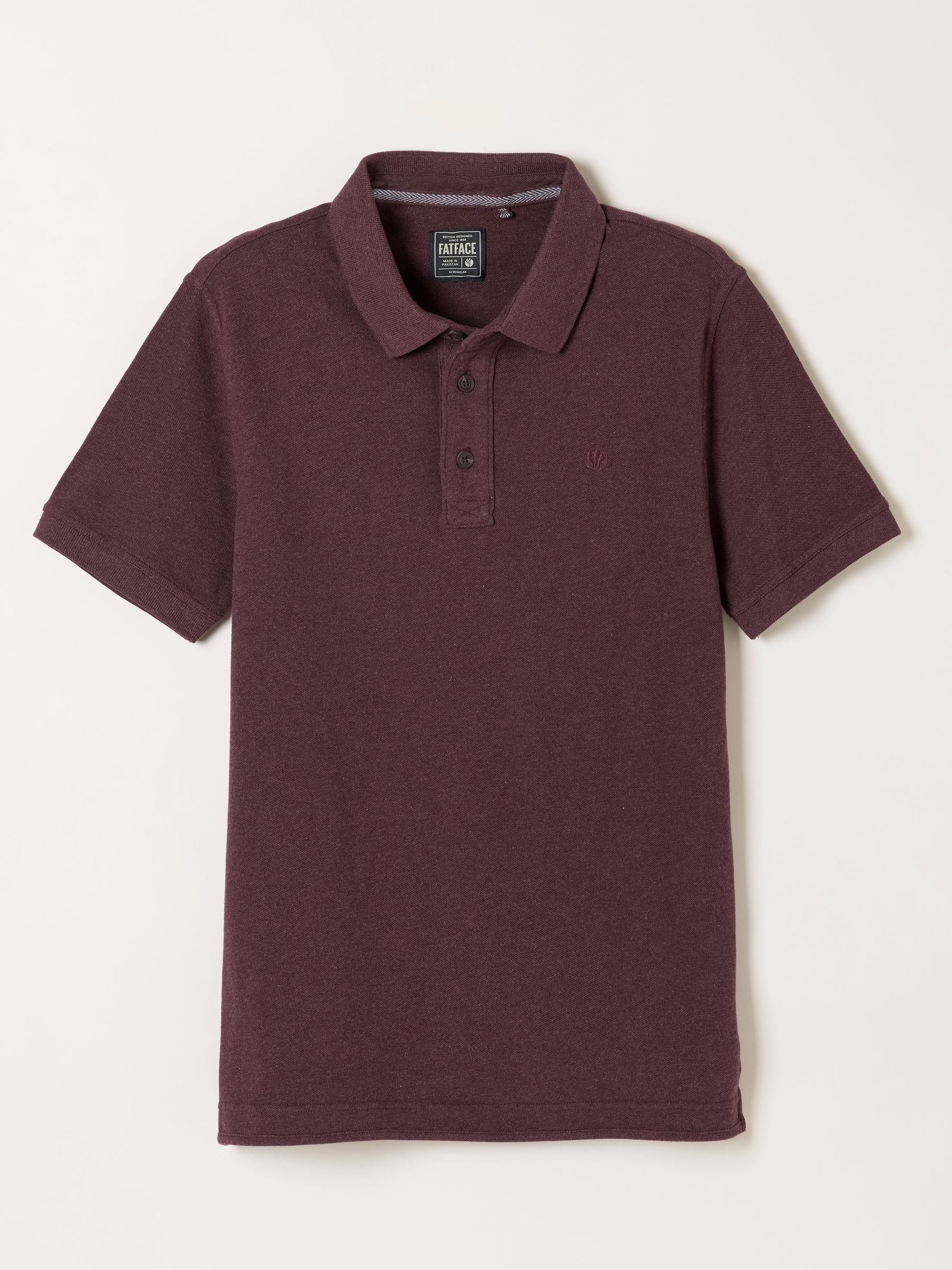 Short Sleeve Pique Polo Shirt in Dusky Purple - Image 5 of 5