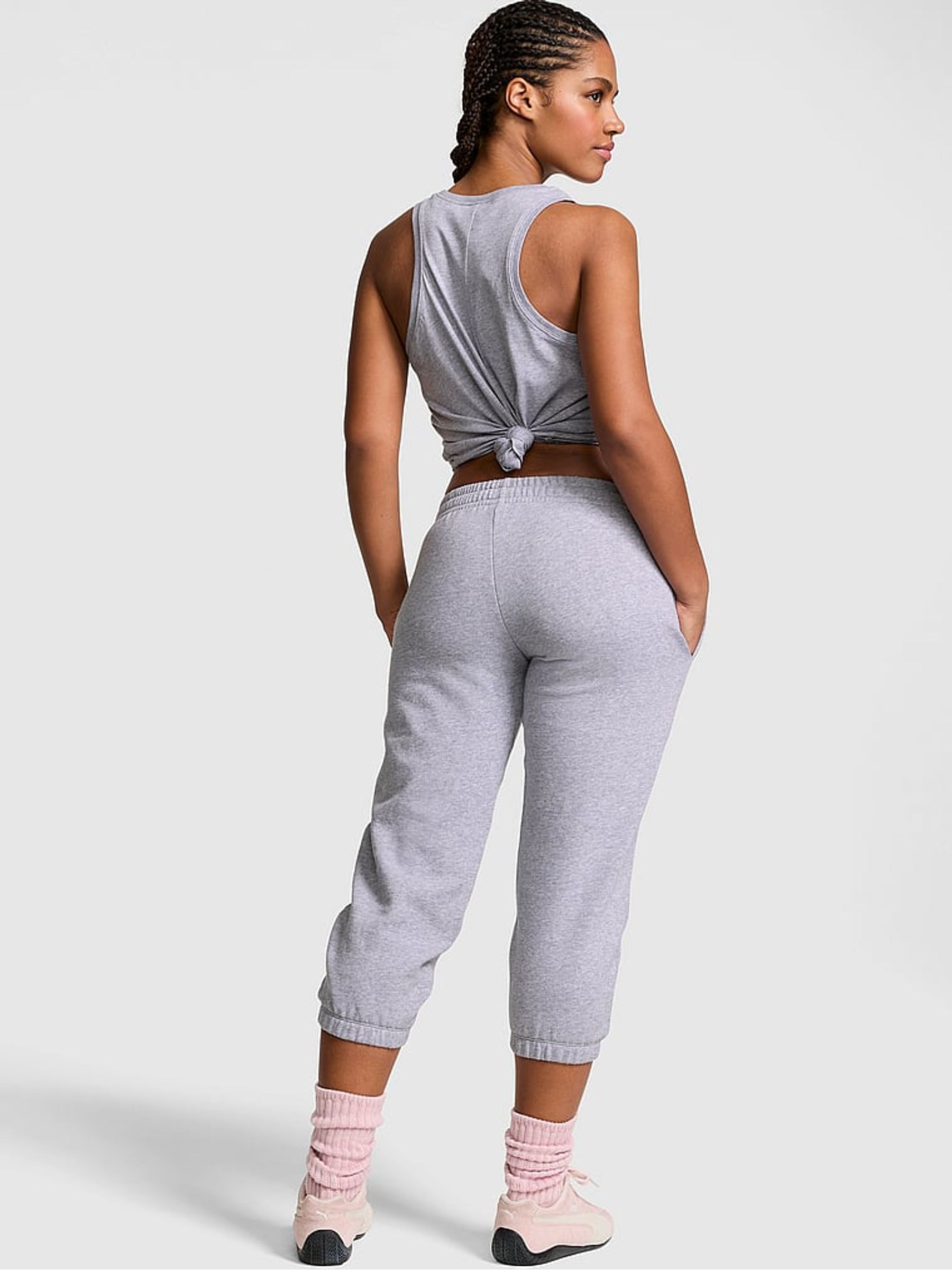 Medium Heather Grey Capri Joggers - Image 2 of 2 Medium Heather Grey Capri Joggers - Image 2 of 2
