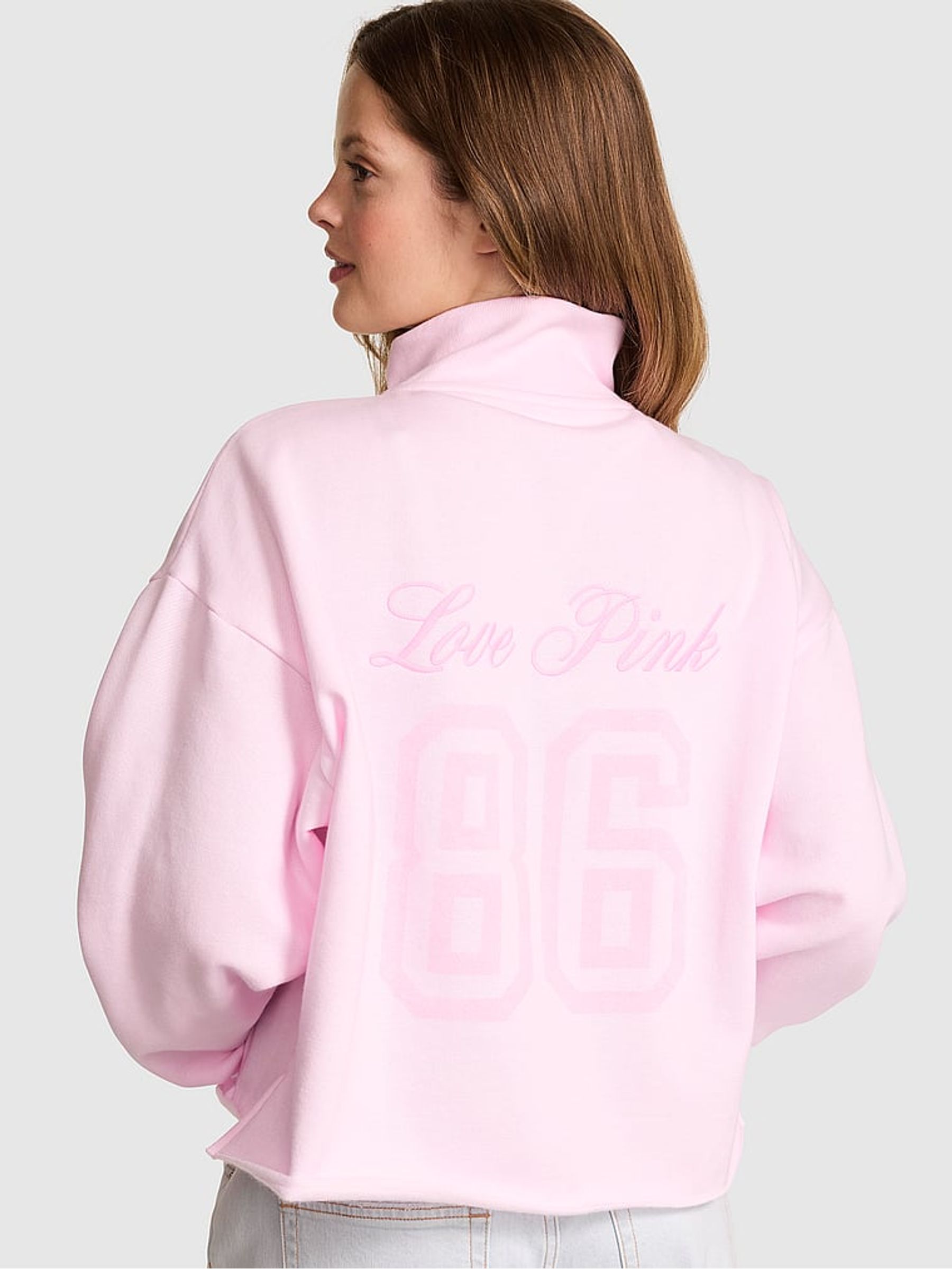 Pink Tulip Quarter Zip Fleece Sweatshirt - Image 2 of 2