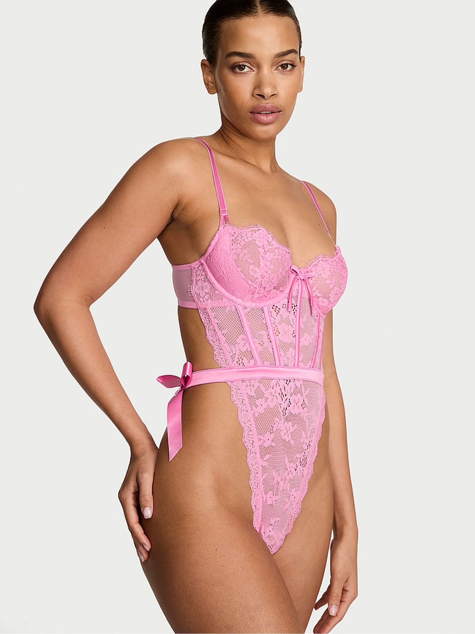 Pink Sugar Unlined Lace Balcony Bodysuit - Image 1 of 2