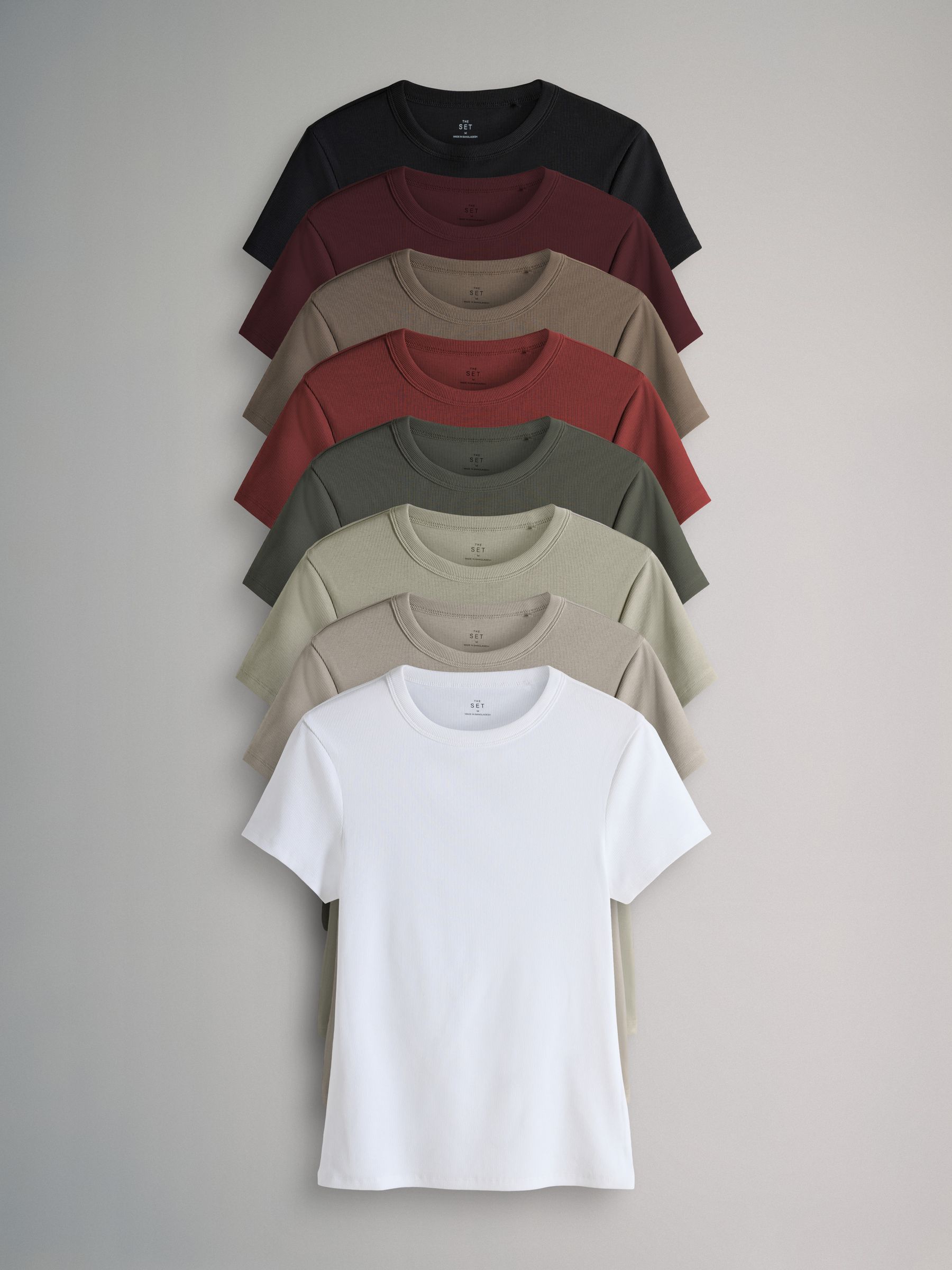 Multi 8 Pack Short Sleeve Fitted Crew Neck T-Shirts - Image 1 of 6