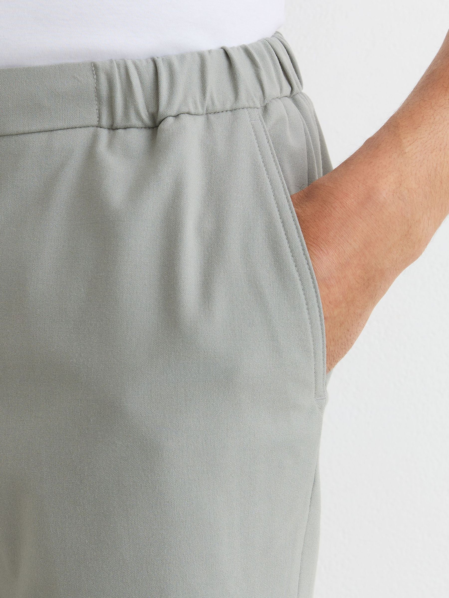 Drawstring Chino Shorts in Sage Green - Image 4 of 7