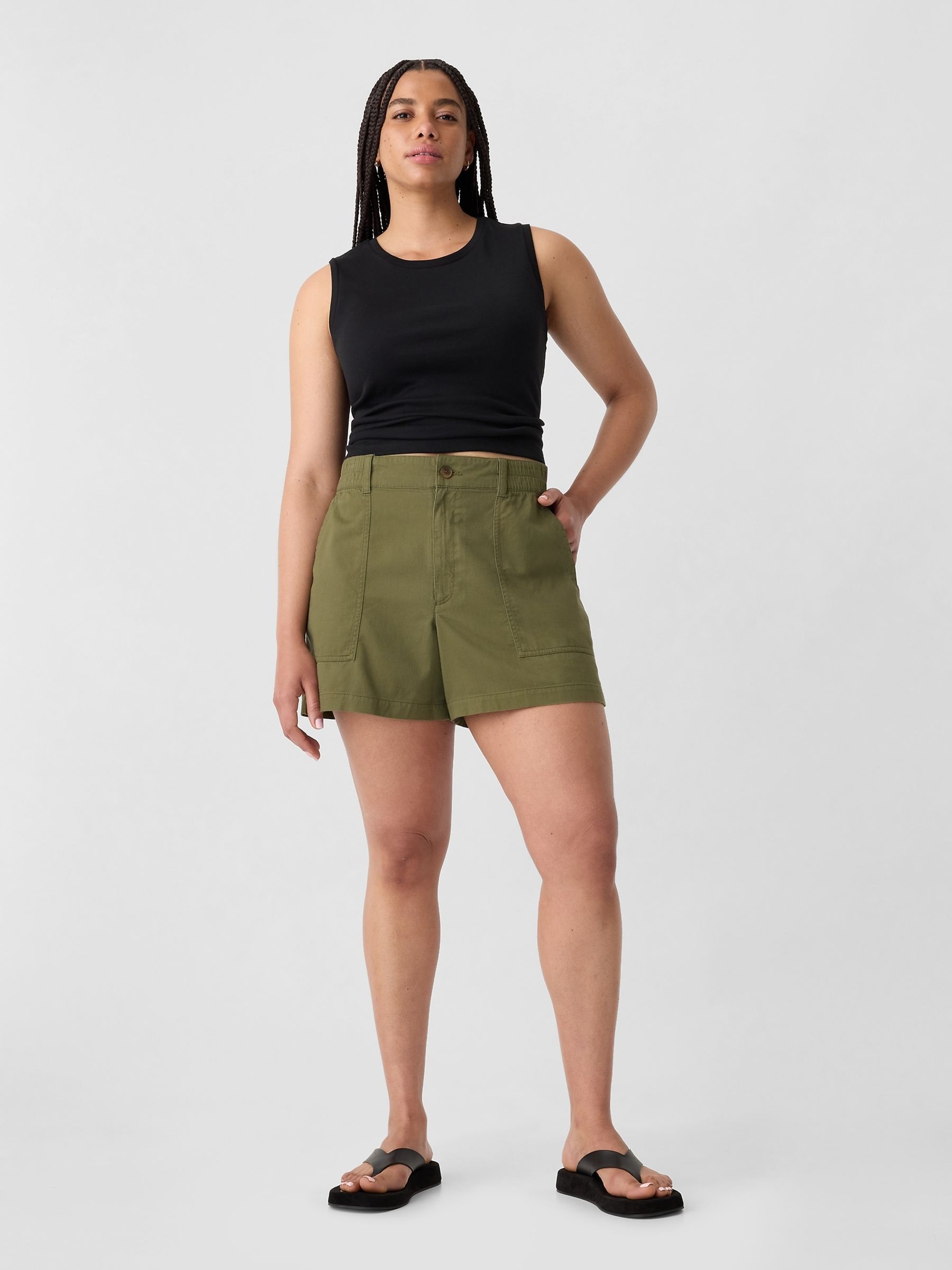 Green Cargo Shorts - Image 3 of 5