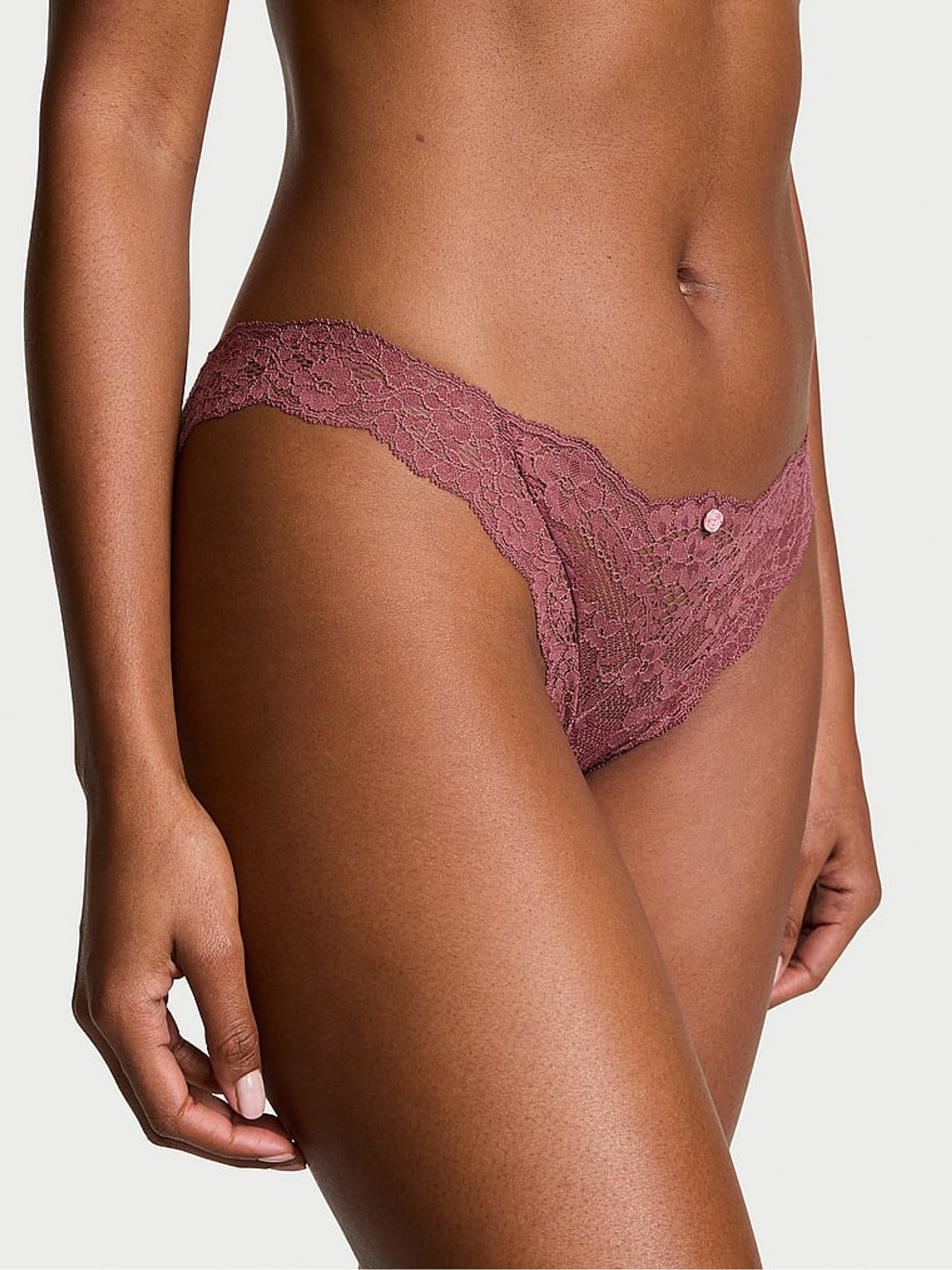 Morning Rose Pink Bikini Lace Knickers - Image 1 of 3