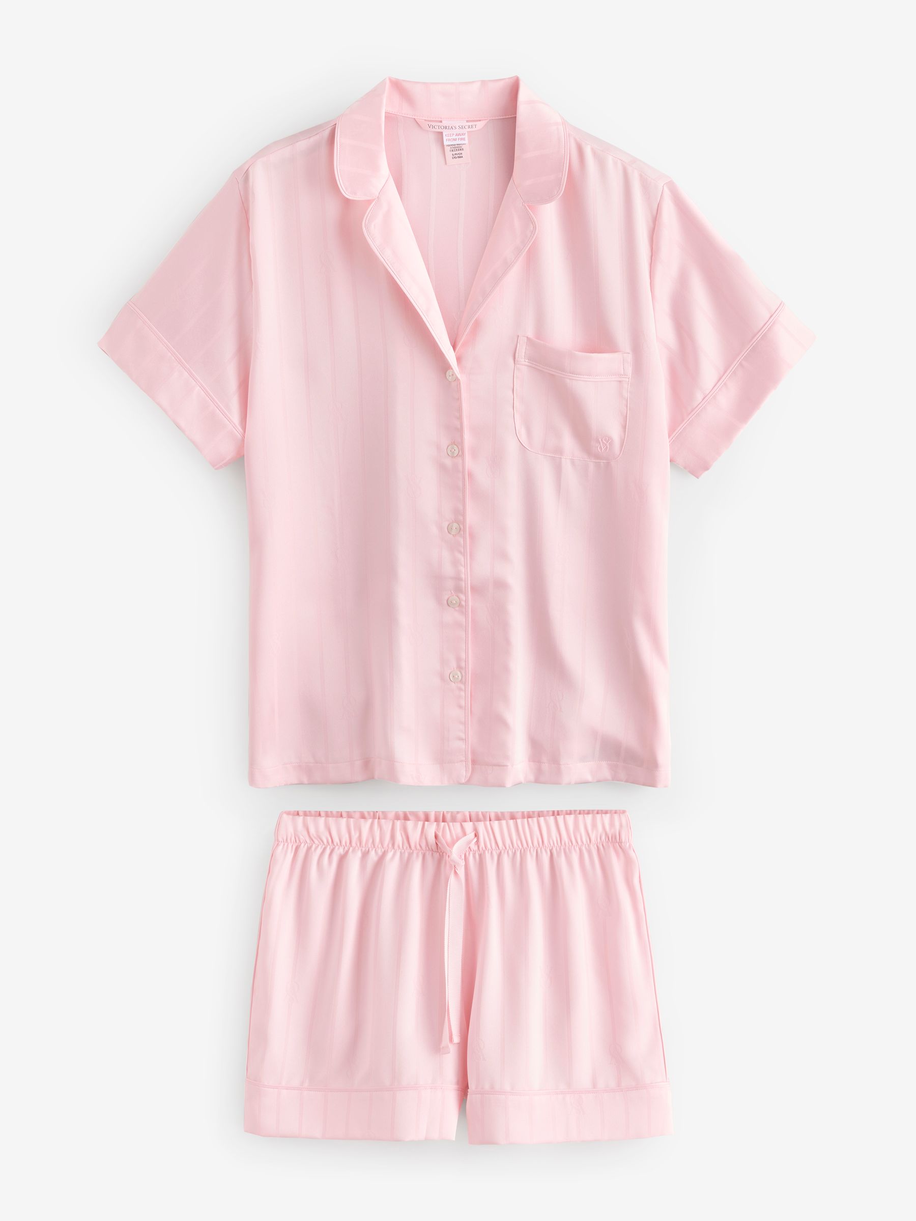 Angel Pink Satin Short Pyjamas Set - Image 1 of 5