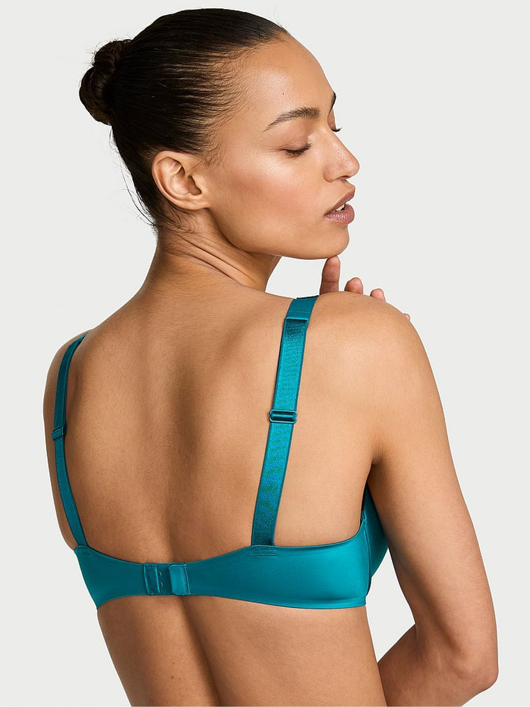 True Teal Blue Add 2 Cups Push Up Bombshell Shine Strap Bra - Image 2 of 2