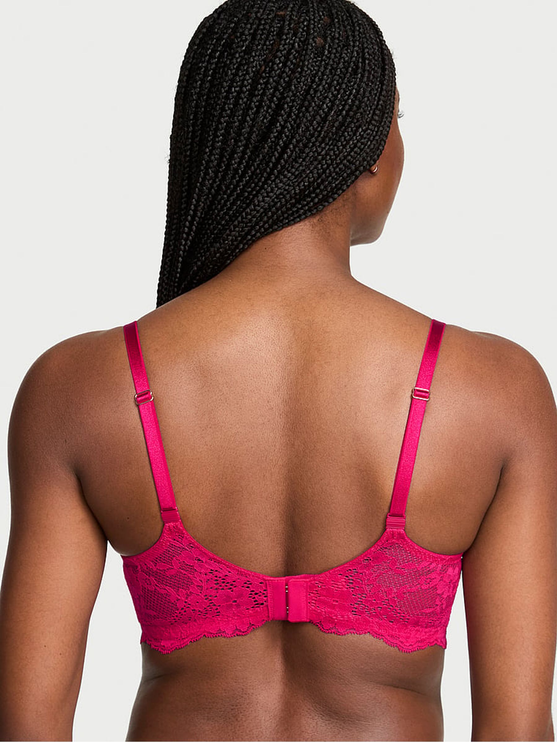 Vibrant Fuchsia Pink Push Up Lace Bra - Image 2 of 2