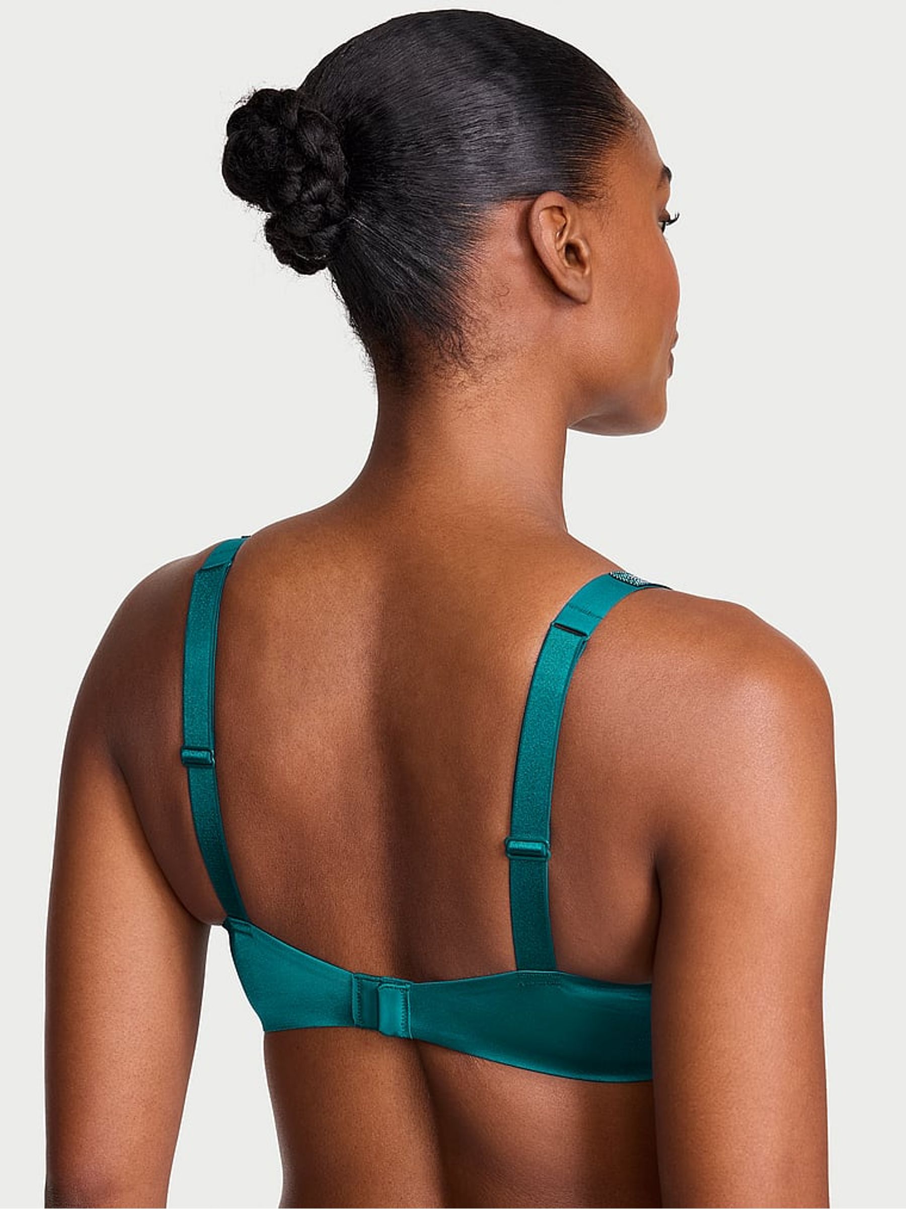 True Teal Blue Push Up Shine Strap Bra - Image 2 of 2