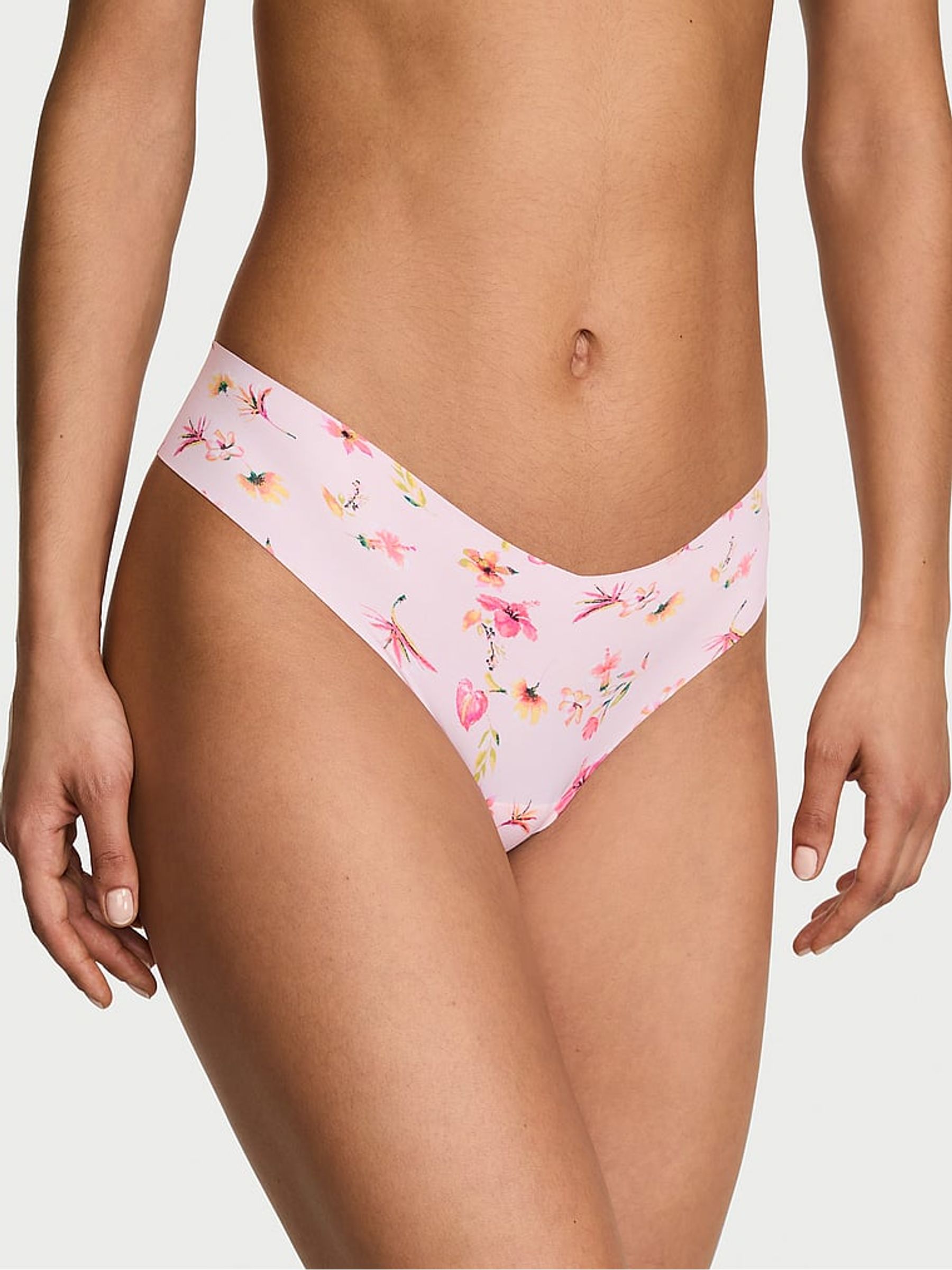 Pink Tropical Floral Thong Knickers - Image 1 of 2