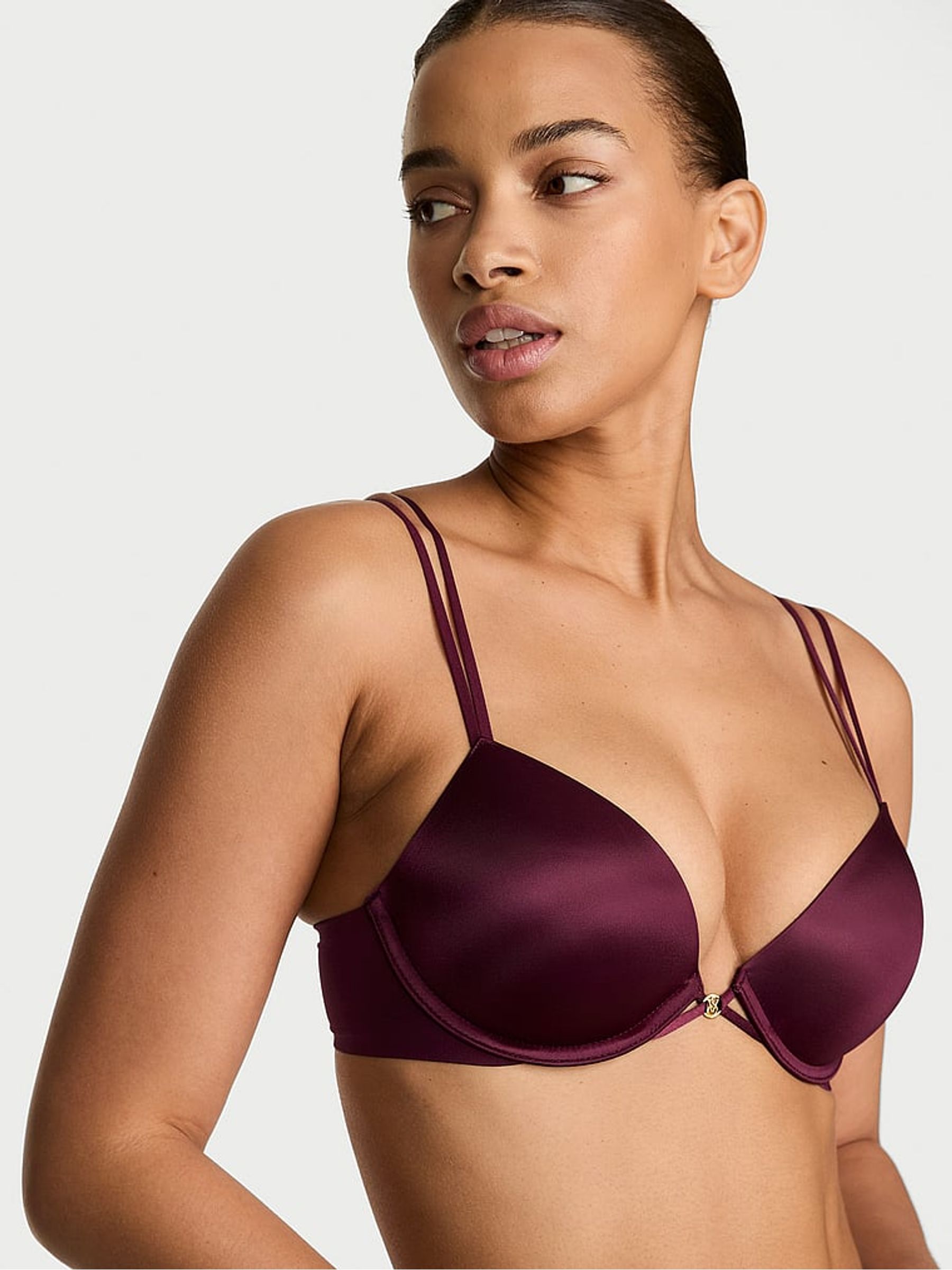 Rich Maroon Red Push Up Bra - Image 1 of 2