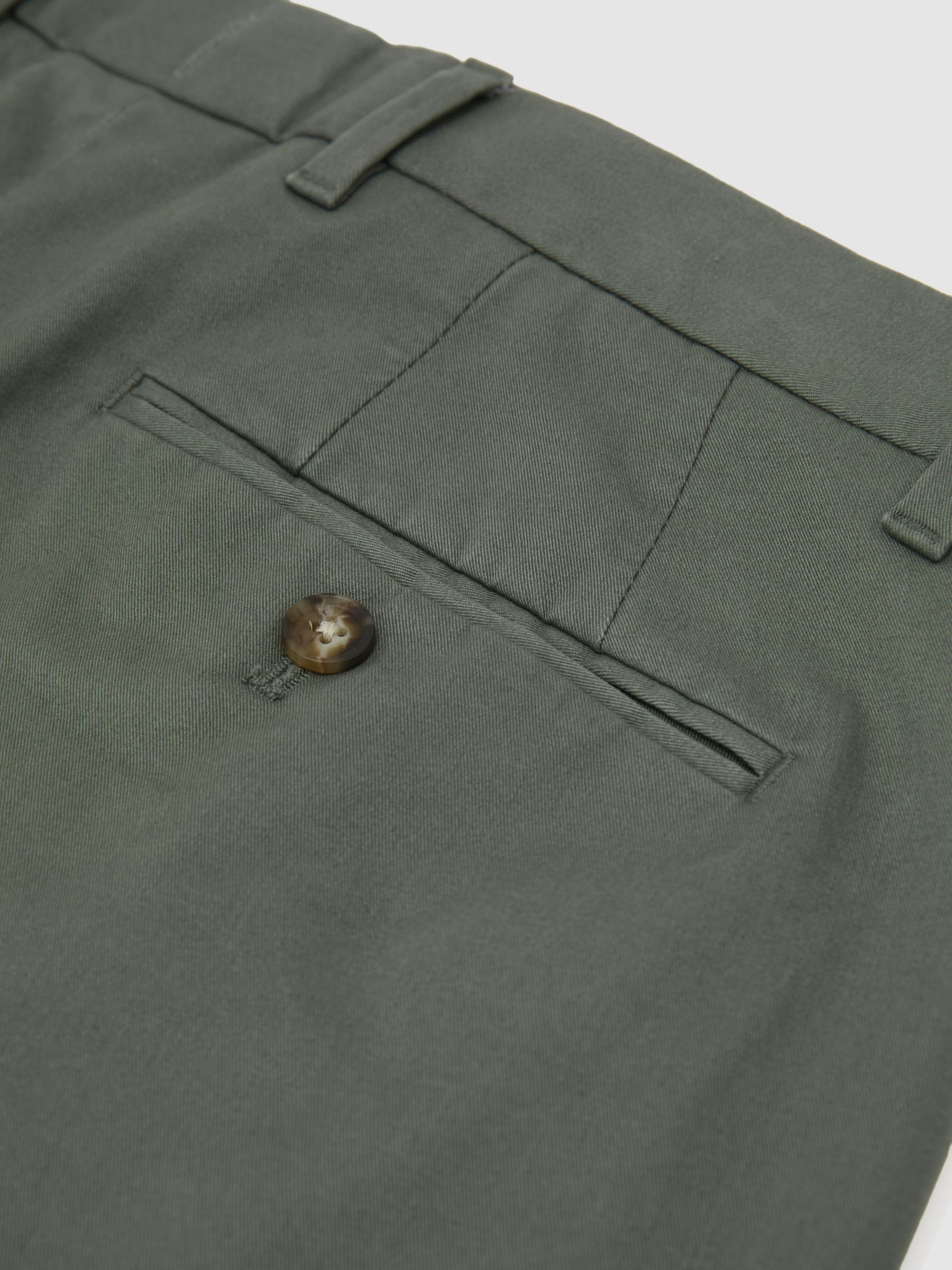 Regular length Cotton Blend Chino Shorts in Sage Green - image 4