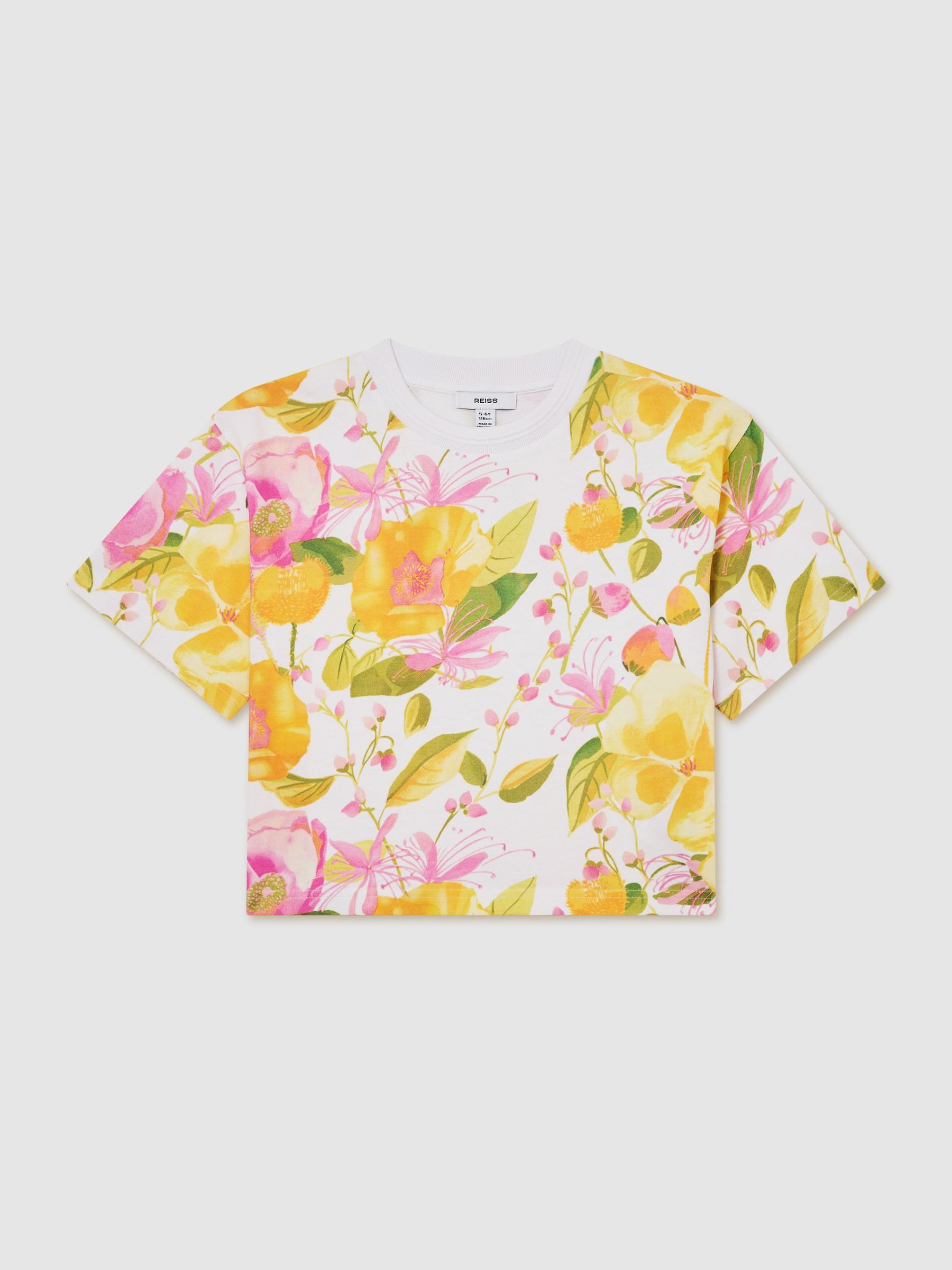 Cotton Floral-Print Relaxed T-Shirt in Ivory Print - Image 3 of 3