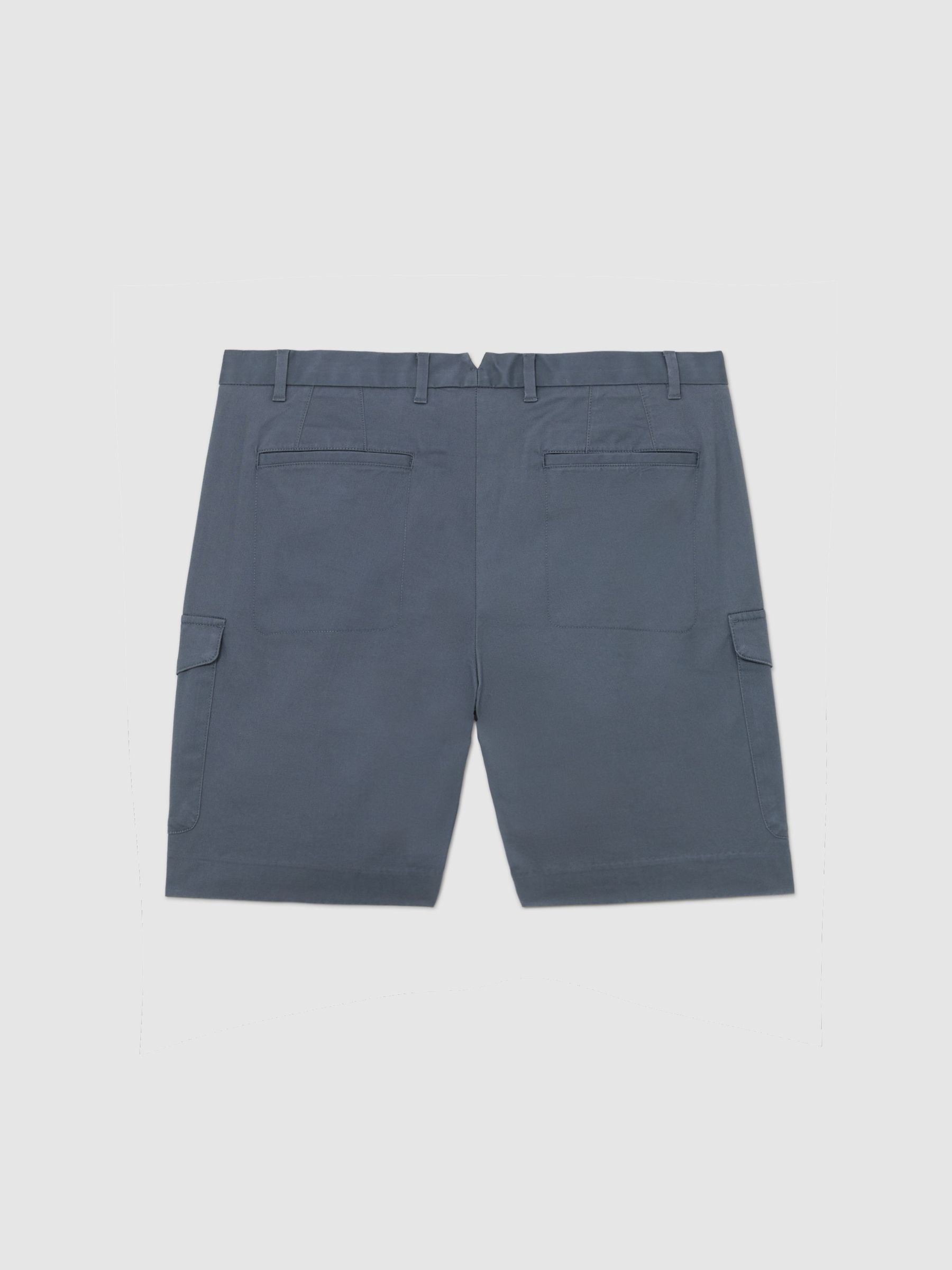 Cotton Cargo Chino Shorts with Stretch in Airforce Blue - image 5