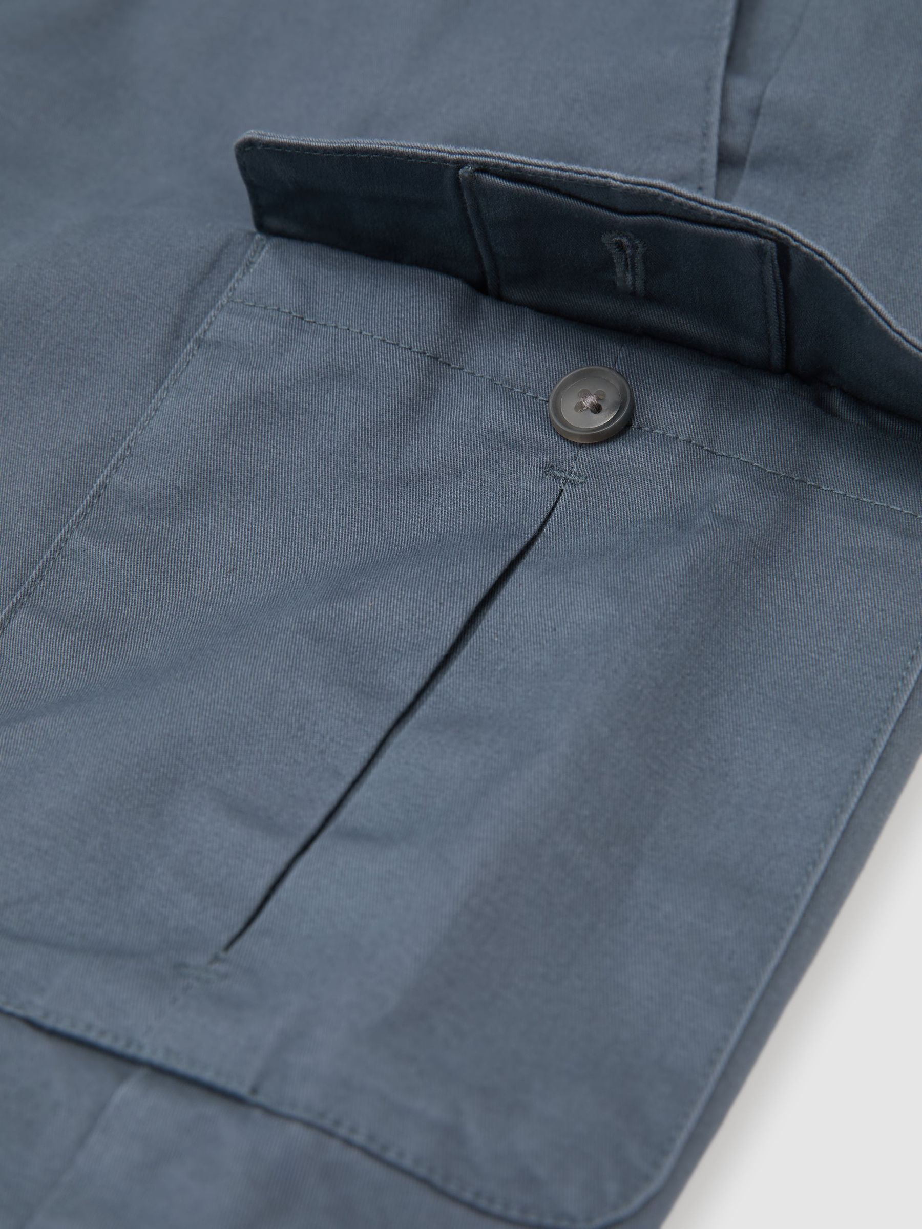 Cotton Cargo Chino Shorts with Stretch in Airforce Blue - image 3
