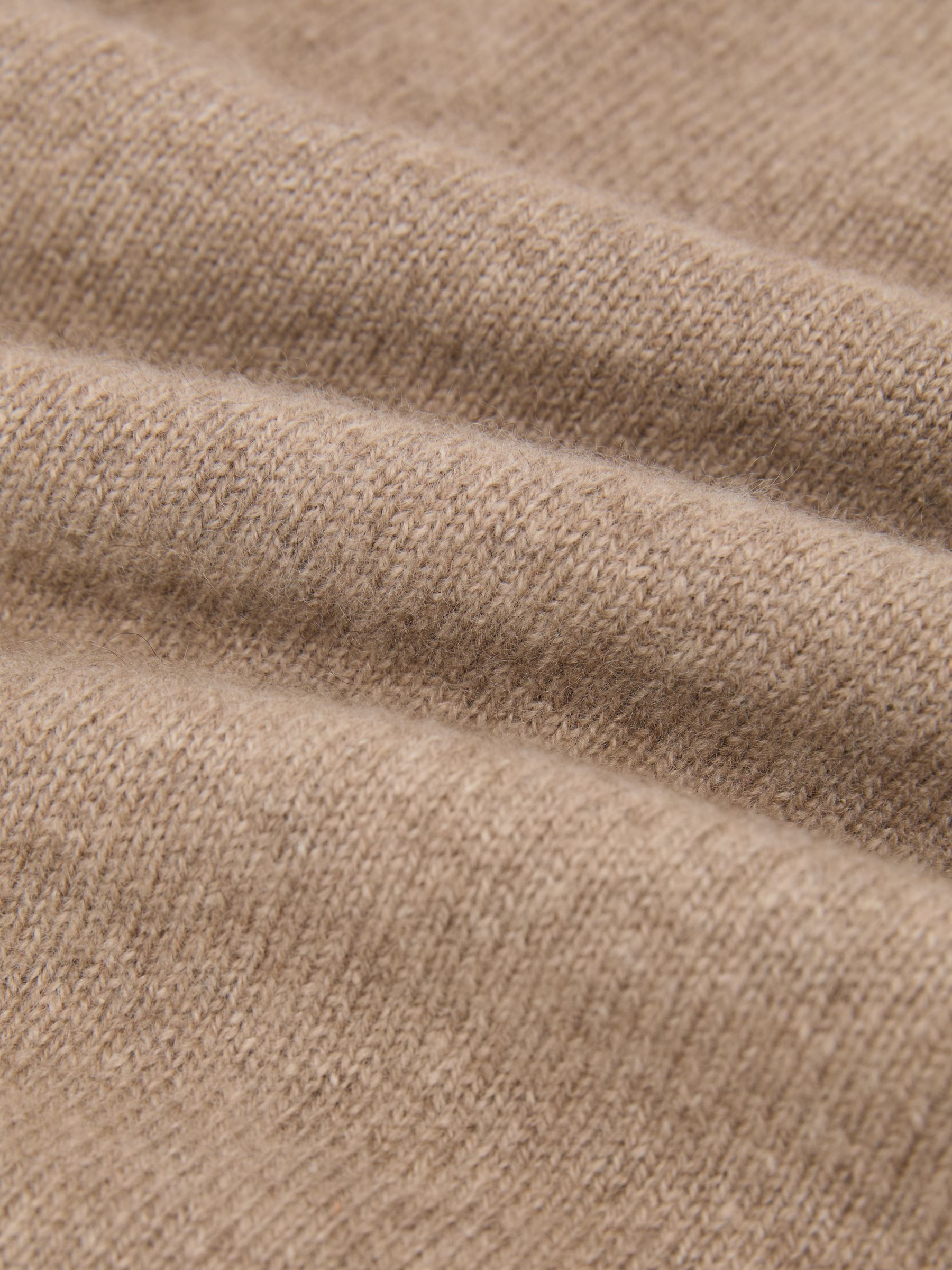 100% Cashmere Crew Neck T-Shirt in Taupe Neutral - image 4