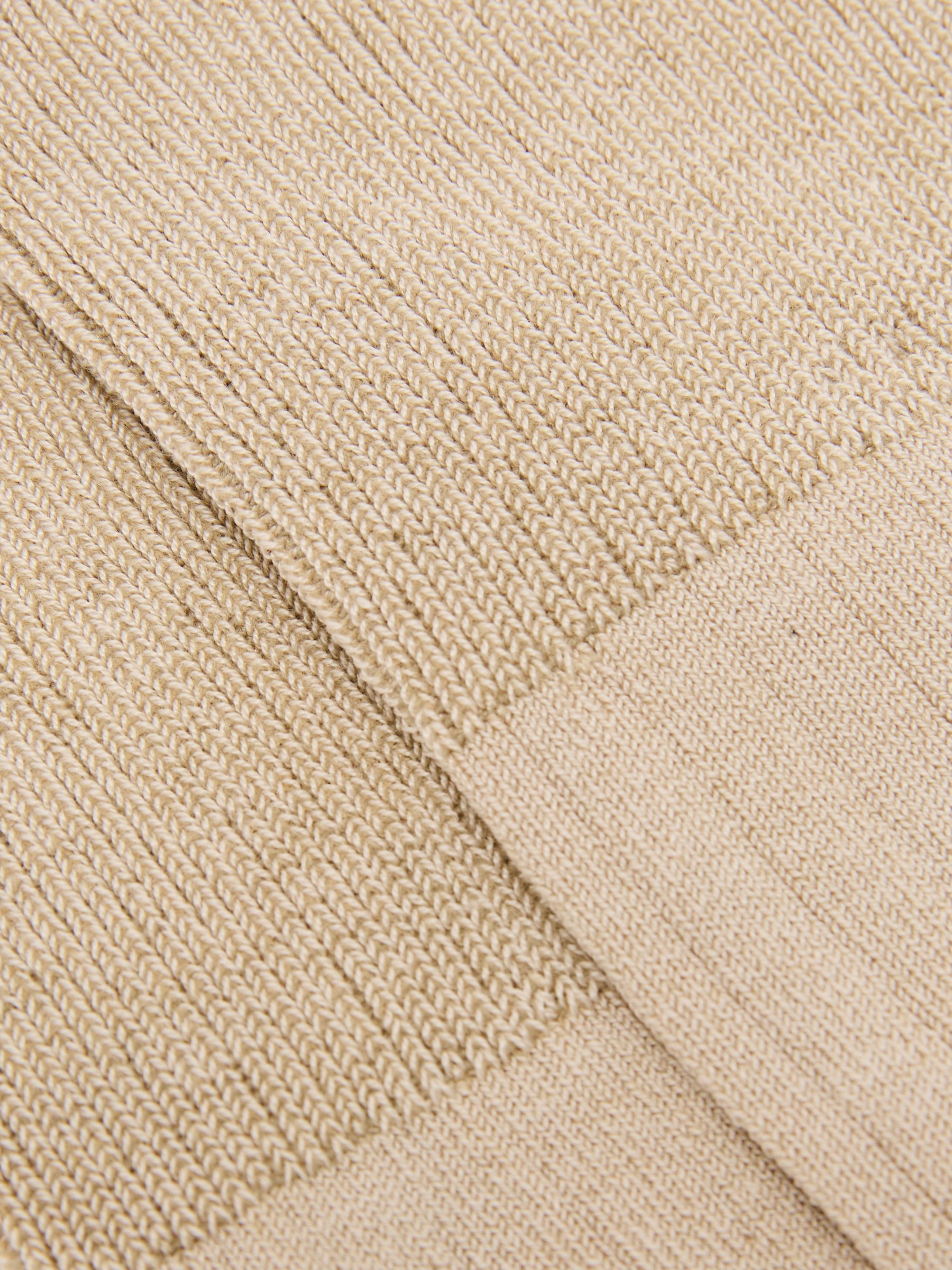 Cotton-Blend Ribbed Socks in Champagne - image 1
