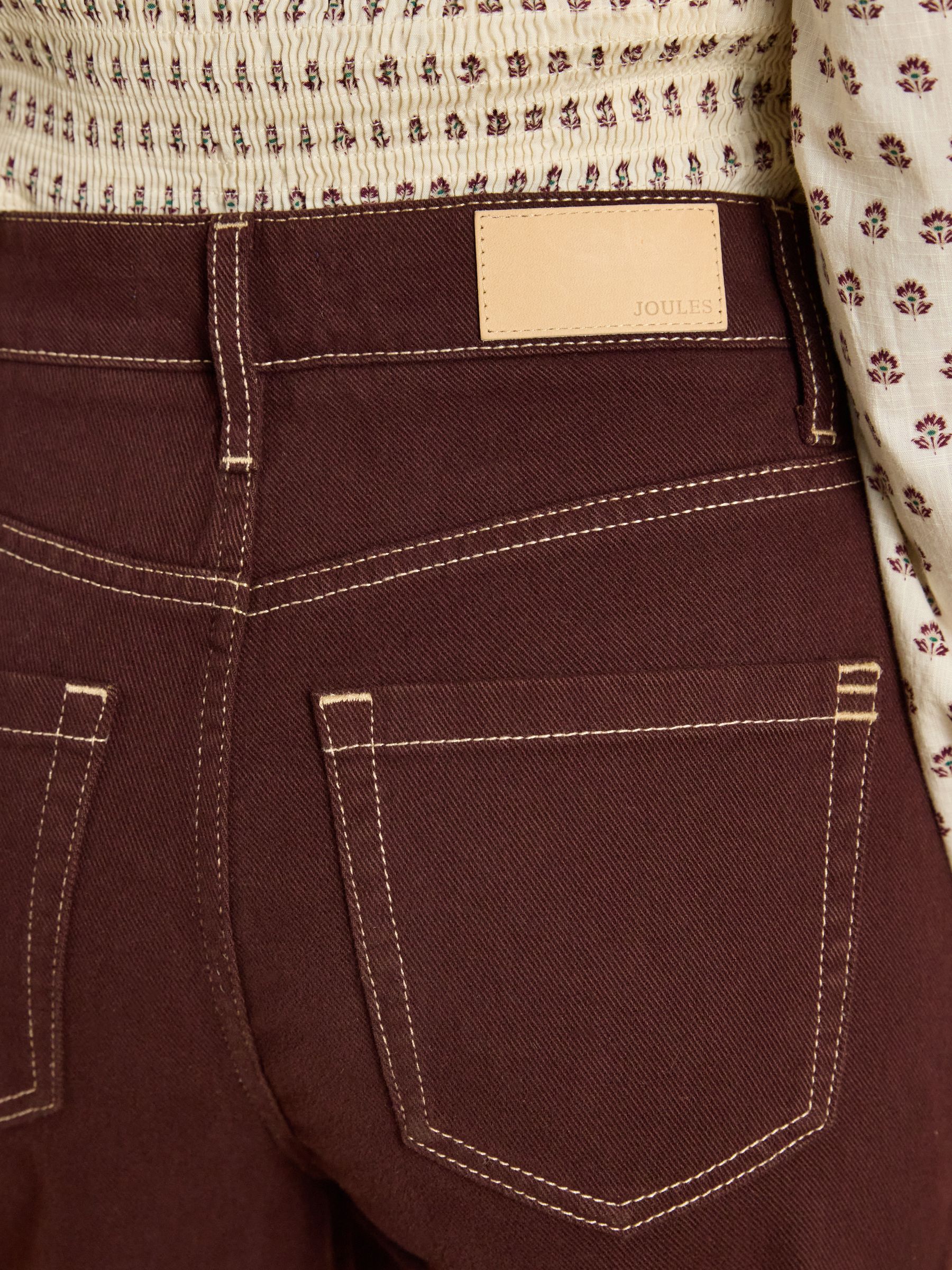 High Rise Brown Wide Leg Jean - Image 5 of 6