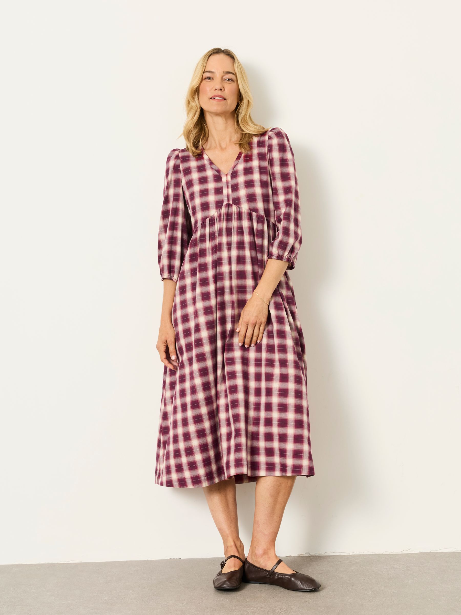 Connie Red Check 2in1 Midi Dress - Image 6 of 7