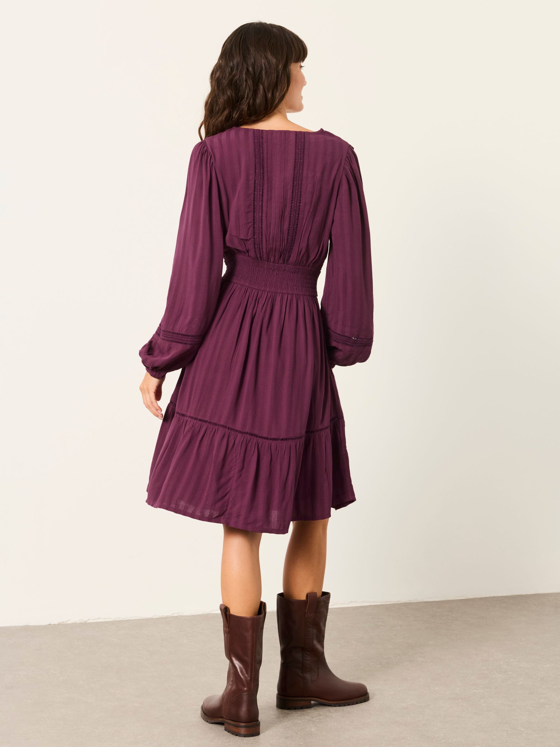 Pippa Purple Jacquard Dress - Image 2 of 6